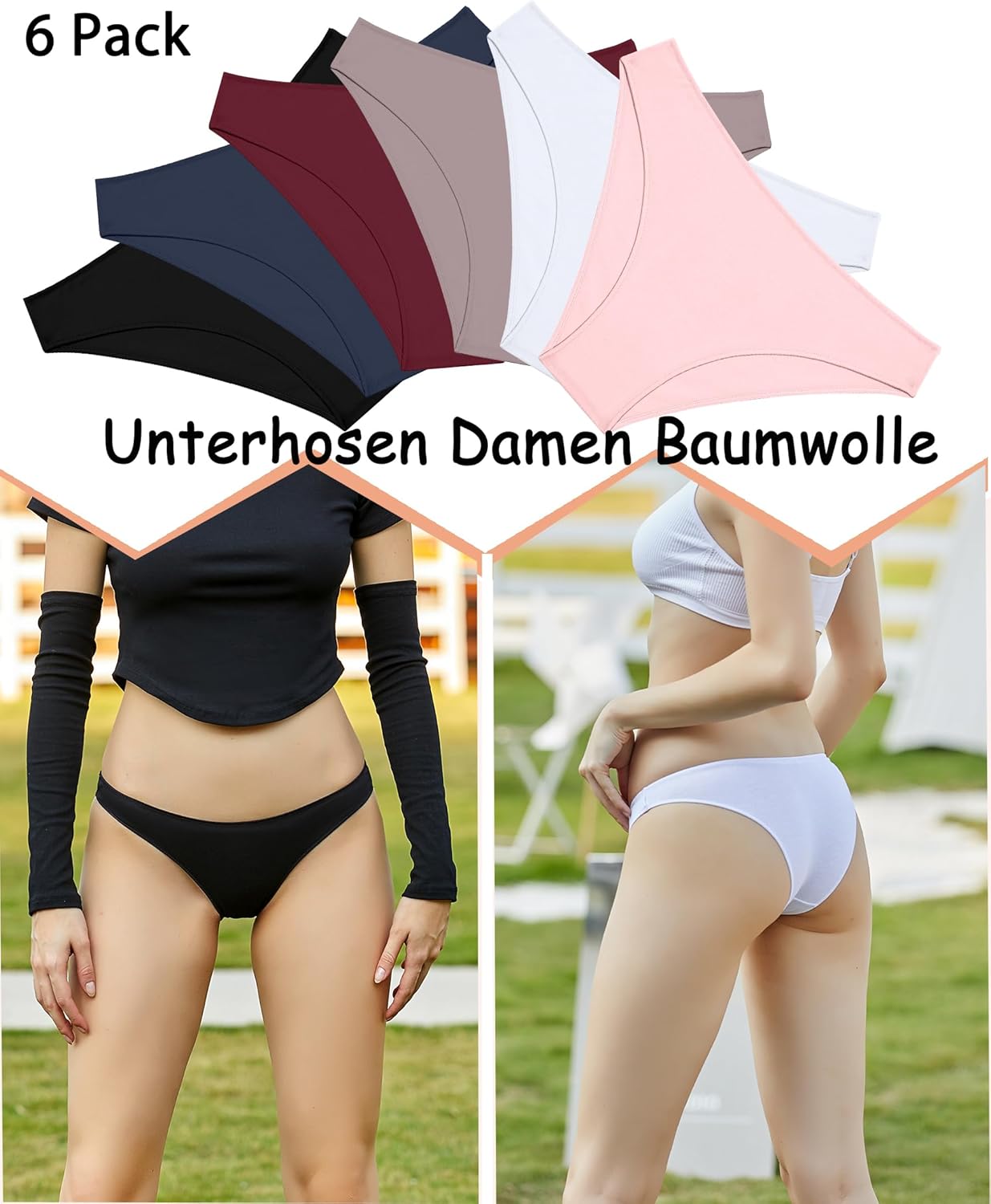 Thumbnail 2 de BeReady Mutande Donna Cotone Slip 6 pezzi – Vita bassa, comode e traspiranti