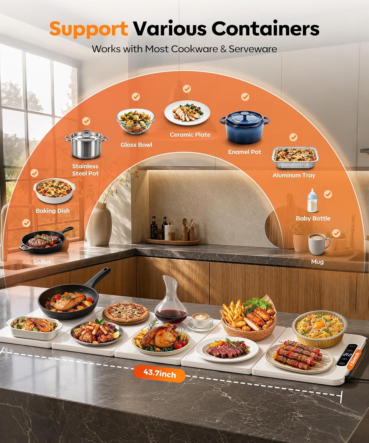 Detalle de TASEVEN Electric Warming Tray, Metal