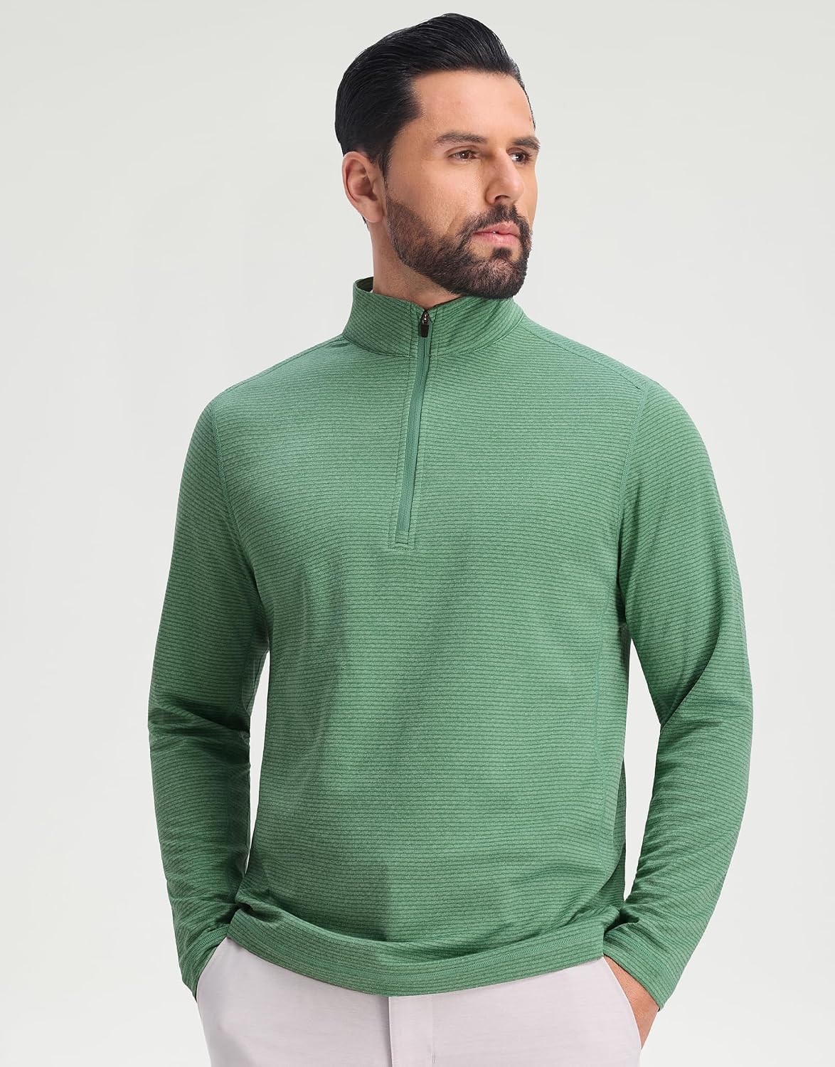 Detalle de M MAELREG Quarter-Zip Pullover Mock Neck