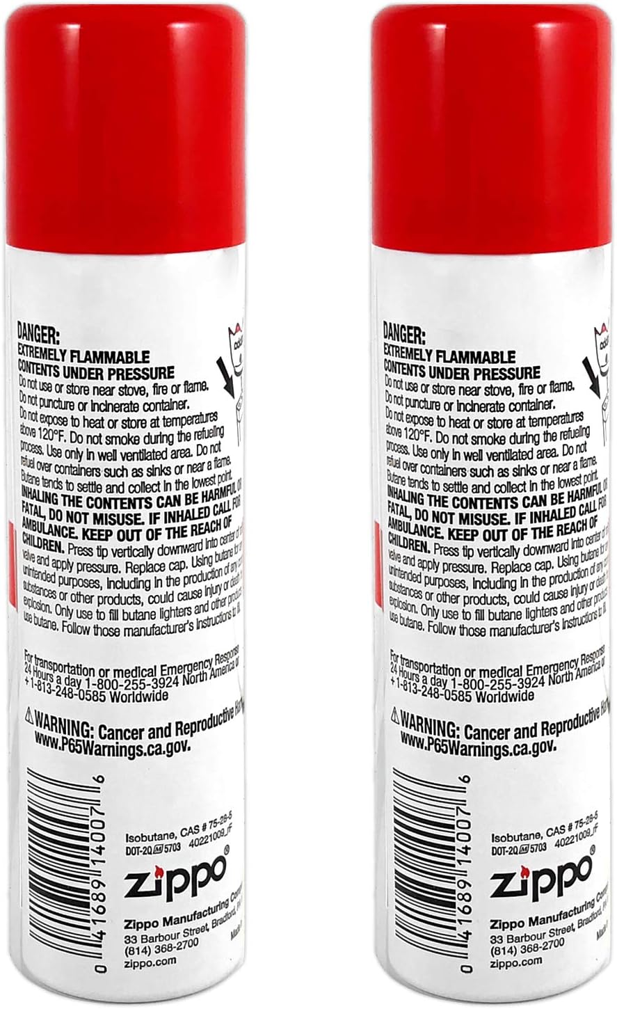 Detalle de Zippo Butane Fuel Refill – Premium 75 ml, 2-Pack, High-Purity for Lighters and Torches