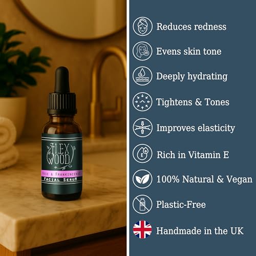 Detalle de The Ilex Wood Rose & Frankincense Facial Serum – Natural Face Oil, 20ml