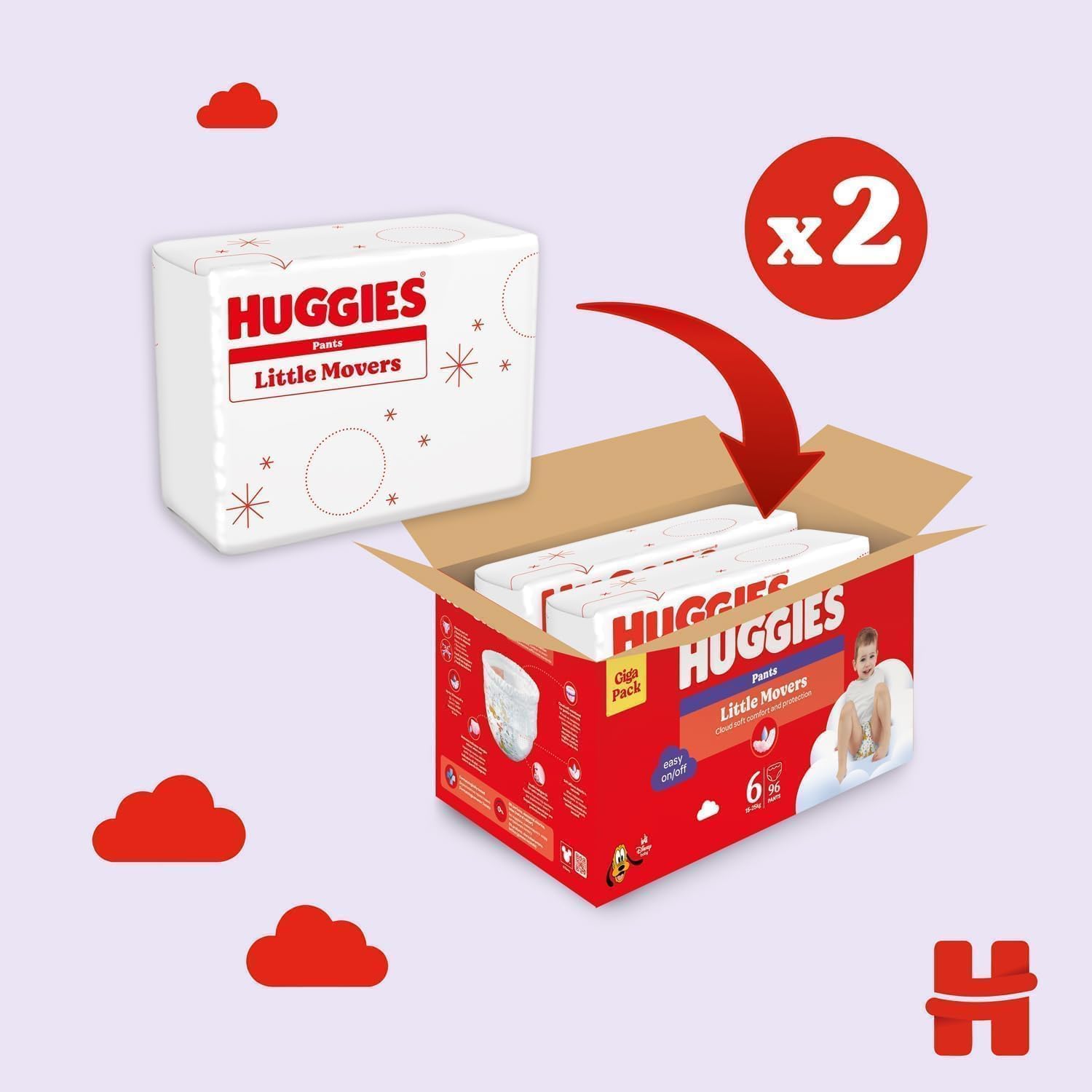 Thumbnail 2 de HUGGIES Little Movers Taglia 6 96 Pz 🧷