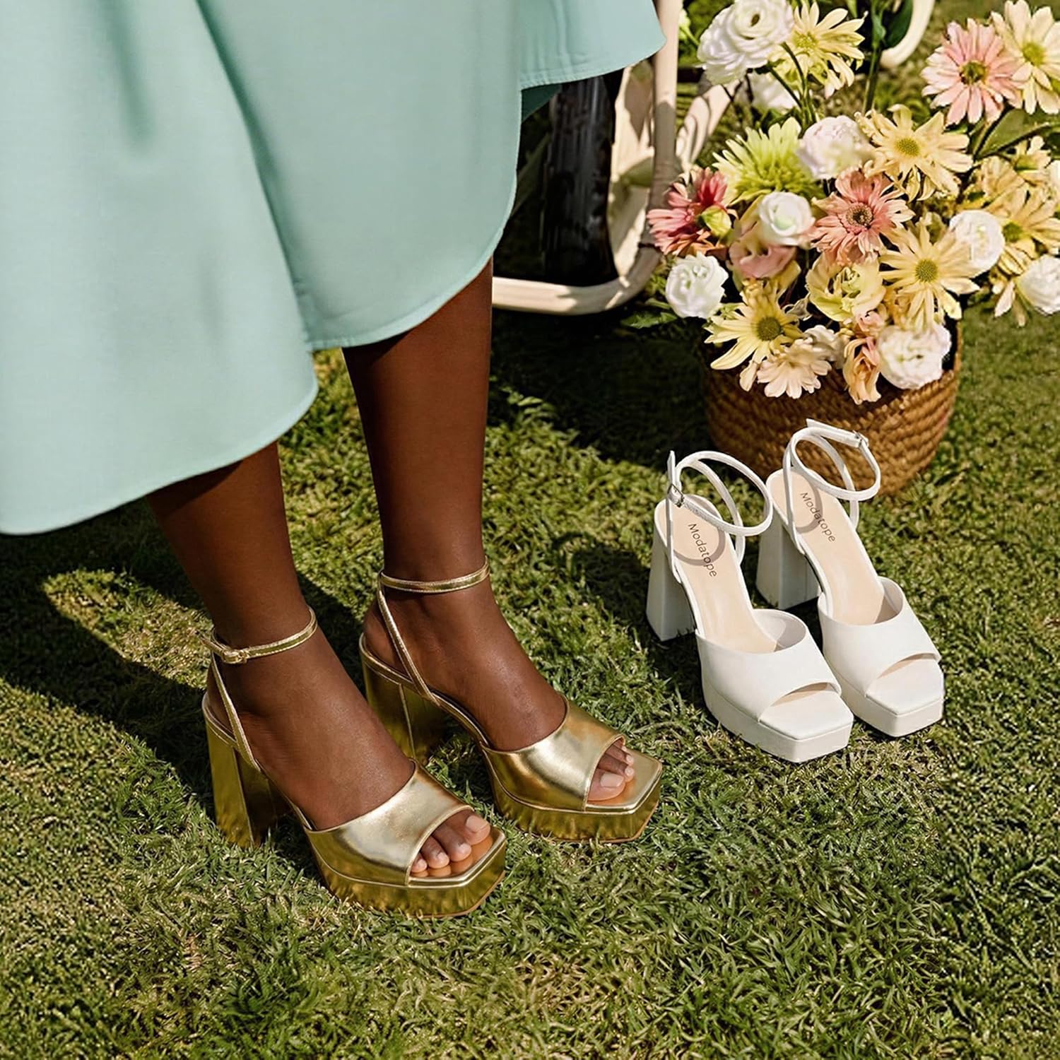 Thumbnail 1 de Modatope Platform Heels for Women: Open-Toe Platform Sandals with Ankle Strap