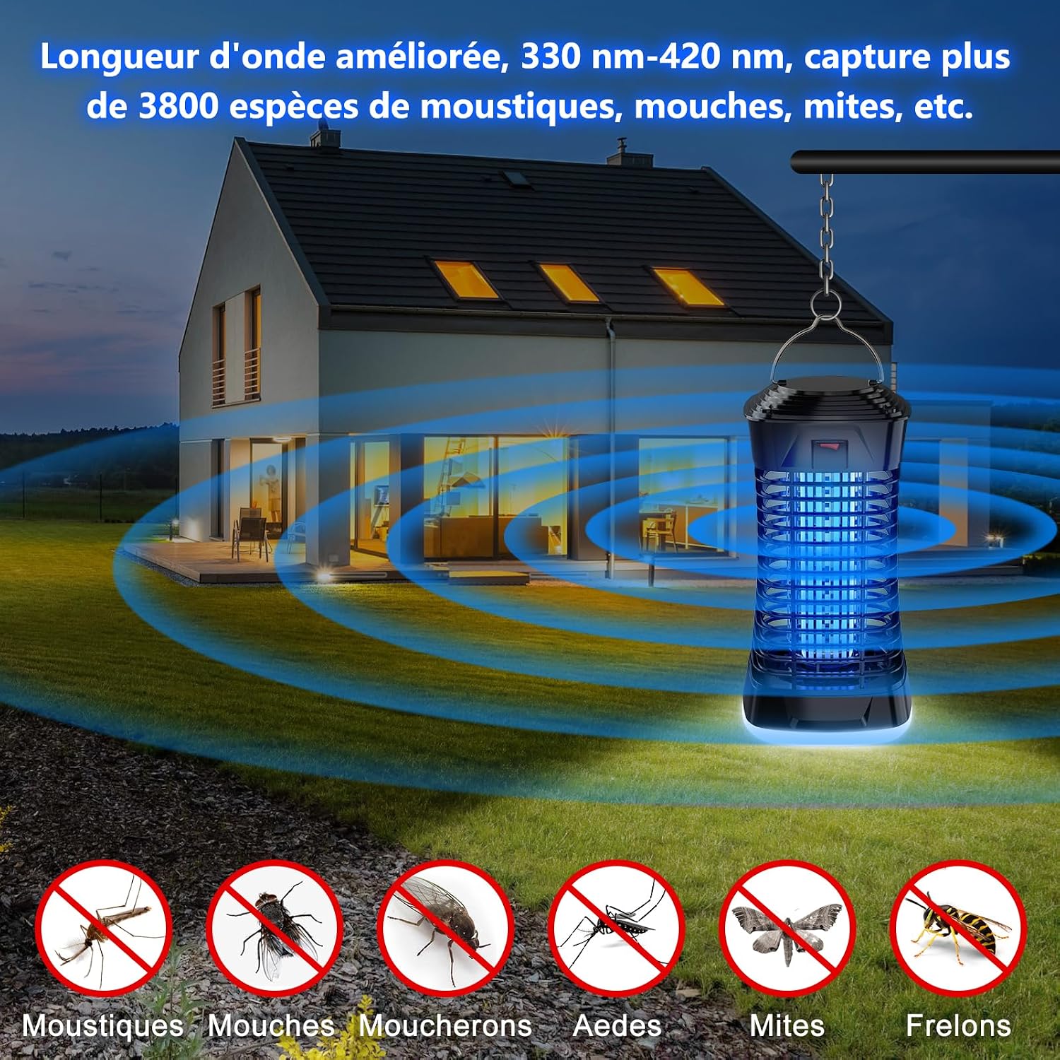 Detalle 2 de Loowoko Lampe Anti Moustique 4200V 🪰