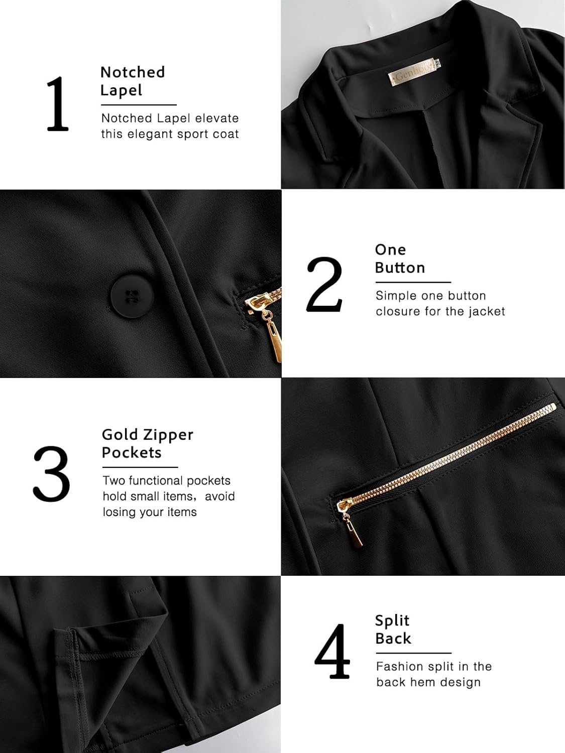 Thumbnail 5 de Genhoo Blazer Open Front Long Sleeve
