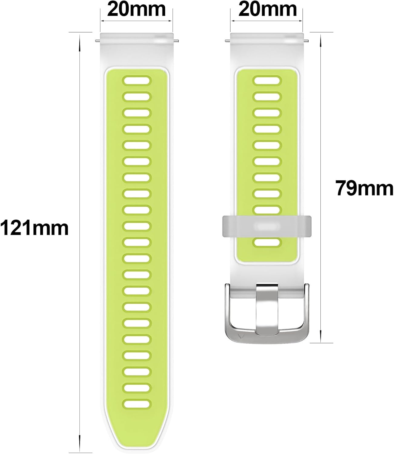 Detalle de Gittos Silikonarmband 22 mm – kompatibel mit Garmin Forerunner 570/47 mm, 265/255, Vívoactive 4/Venu 4/3/2