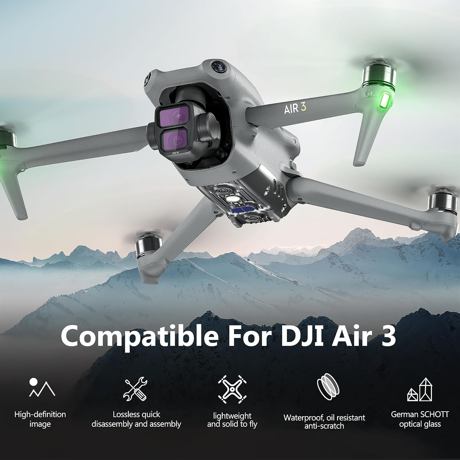 Detalle 2 de STARTRC ND8 Filter für DJI Air 3 Drohne