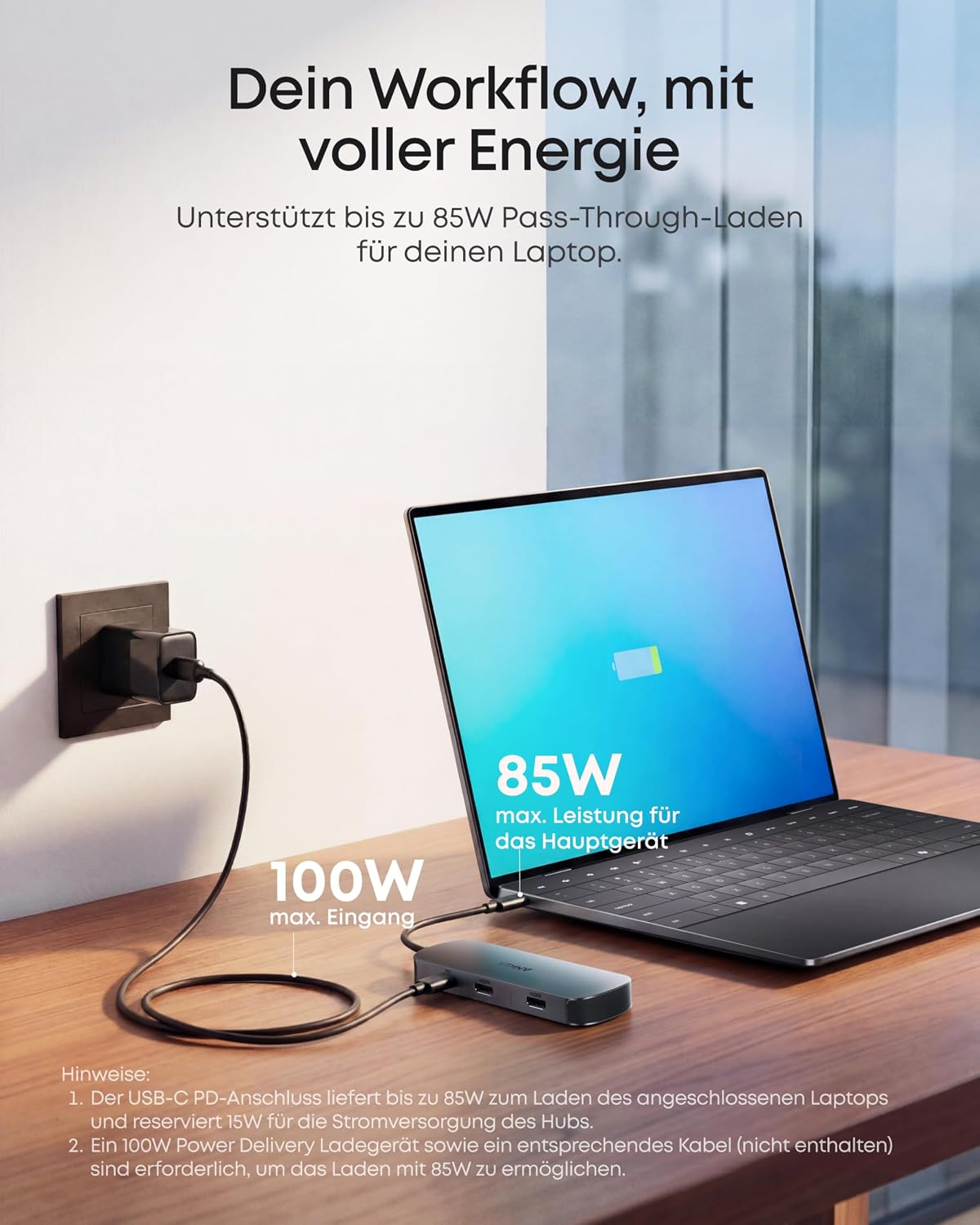 Thumbnail 5 de Anker Nano 8-in-1 USB-C Hub: Dual-Monitor-Dock mit 4K@60Hz, 85W PD und schneller USB-Konnektivität
