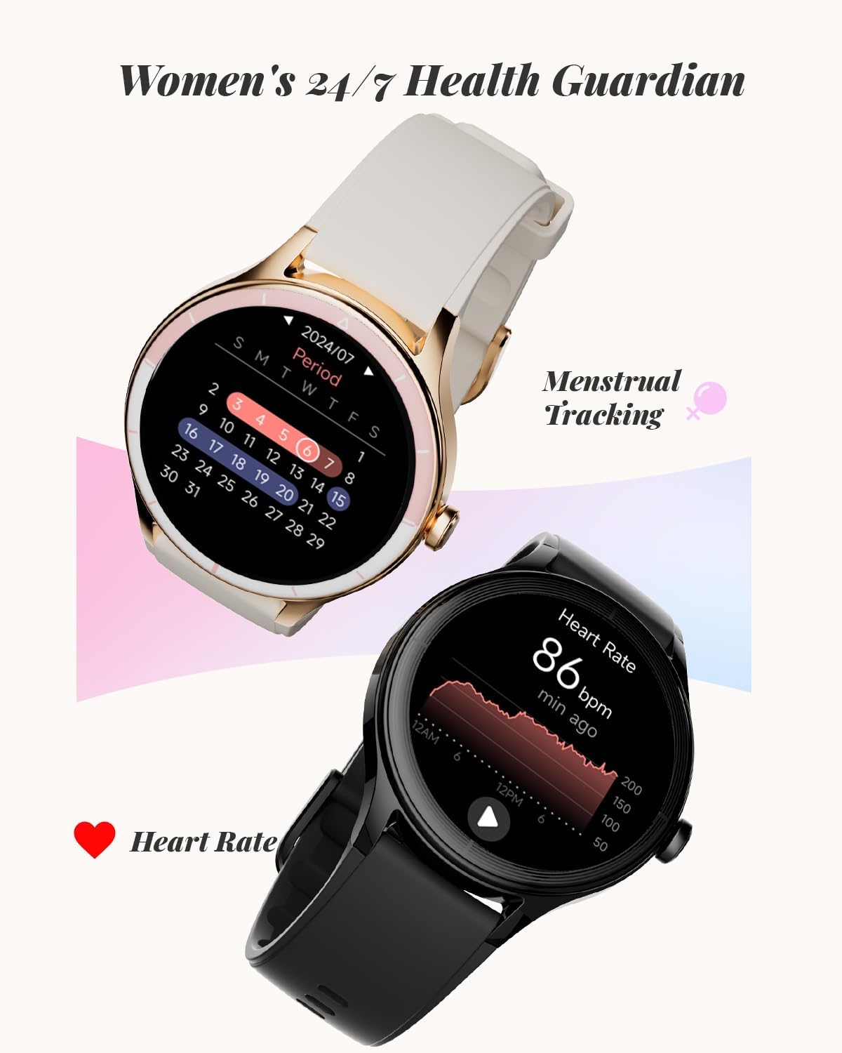 Thumbnail 5 de TOOBUR Smart Watch for Women (40mm) – IP68 fitness smartwatch with call features, HR & sleep tracking, Beige