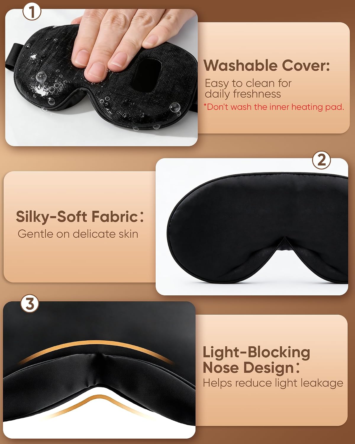 Detalle de Heated Eye Mask Upgrade: Cordless Warm Eye Compress with Adjustable Heat
