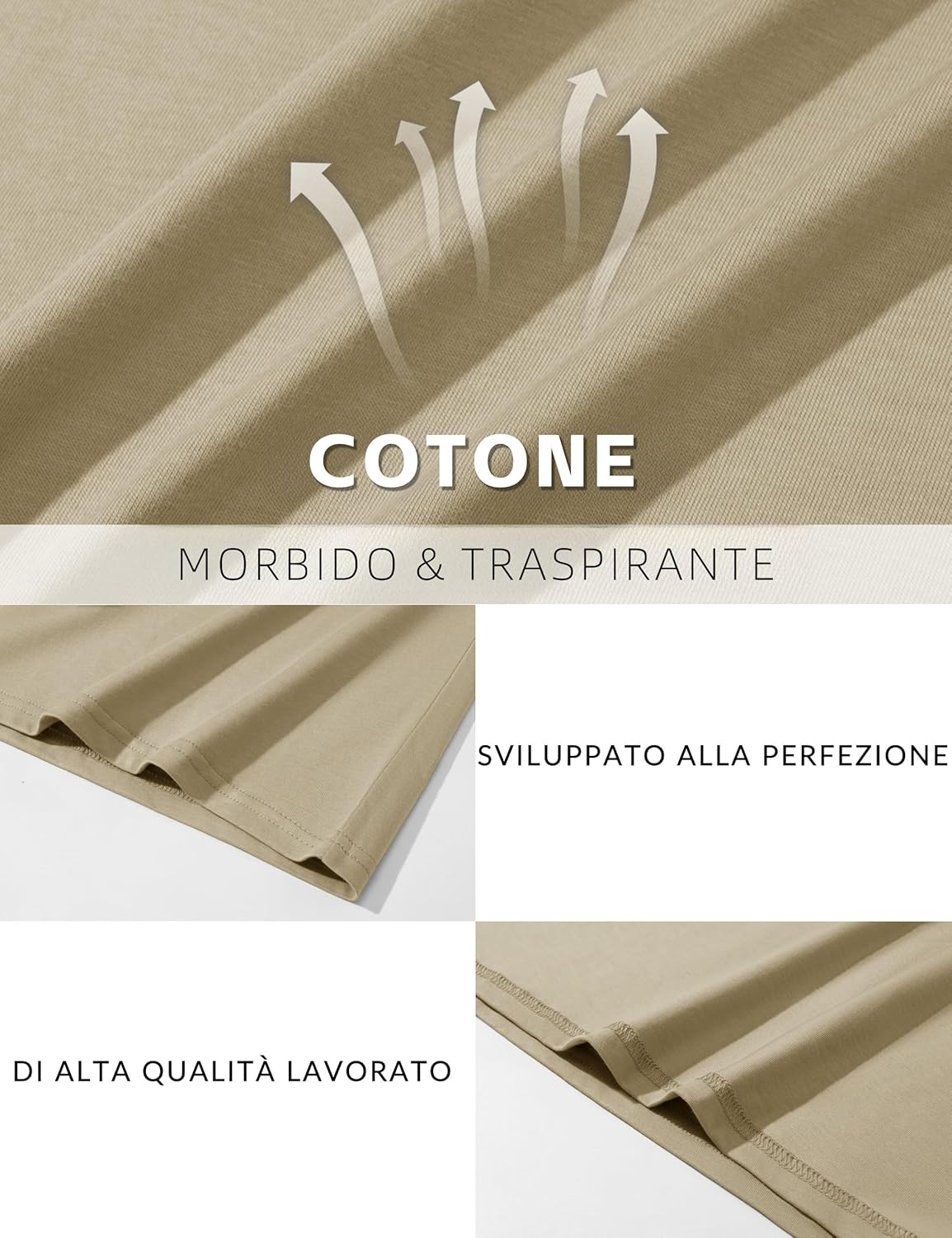 Thumbnail 5 de KEFITEVD Magliette Uomo Henley a Manica Lunga in Cotone con 3 Bottoni