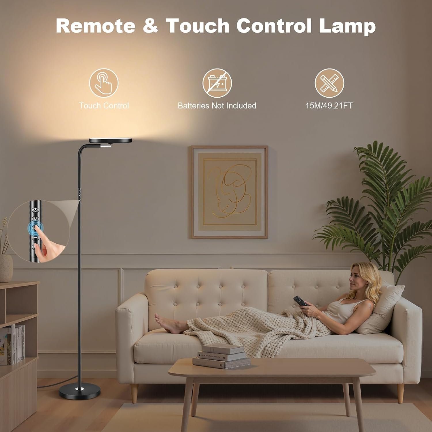 Detalle de YICAIZI Lámpara de Pie LED 36W 3200LM