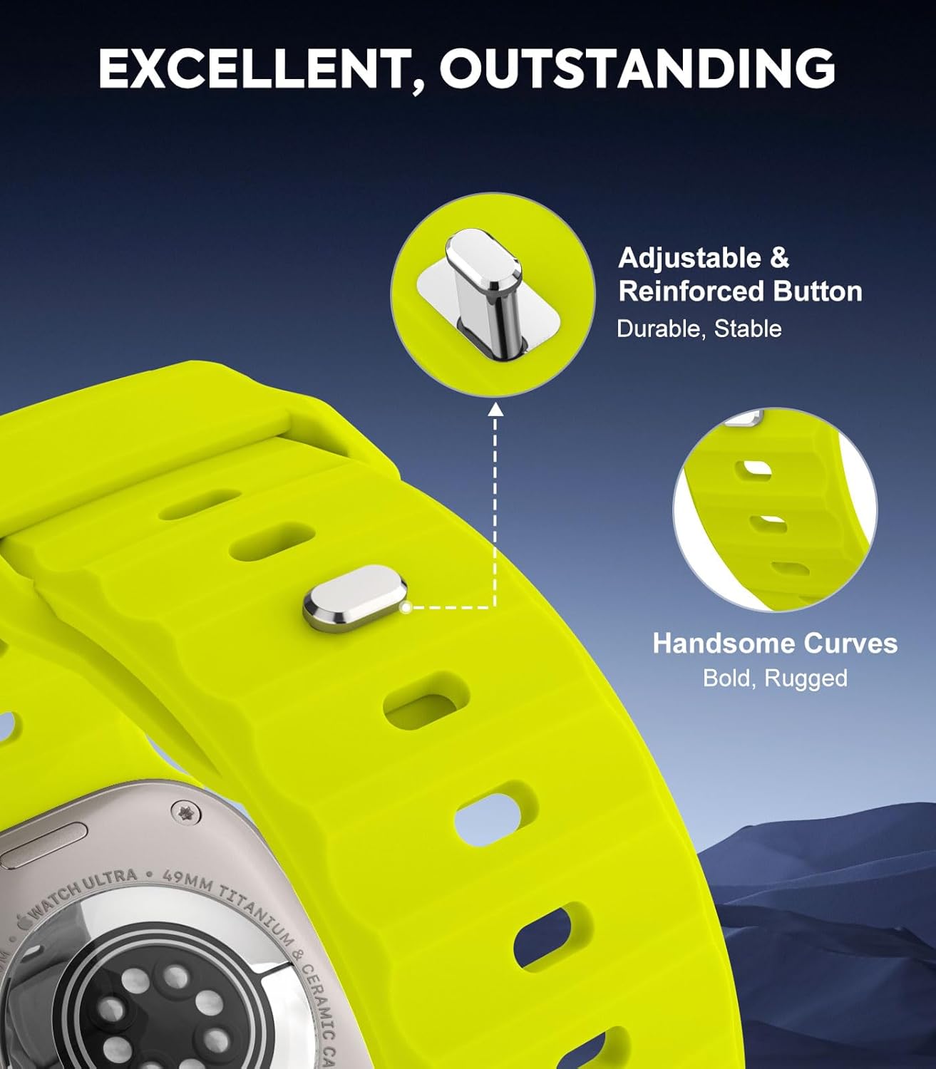 Thumbnail 2 de MoKo Ocean Bands for Apple Watch Ultra 2 and Series: Silicone Replacement Strap for 42–49mm