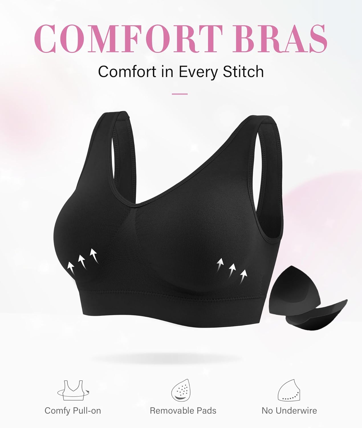 Thumbnail 3 de YUTYTH Comfort Bra Women wirefree crop top with removable pads