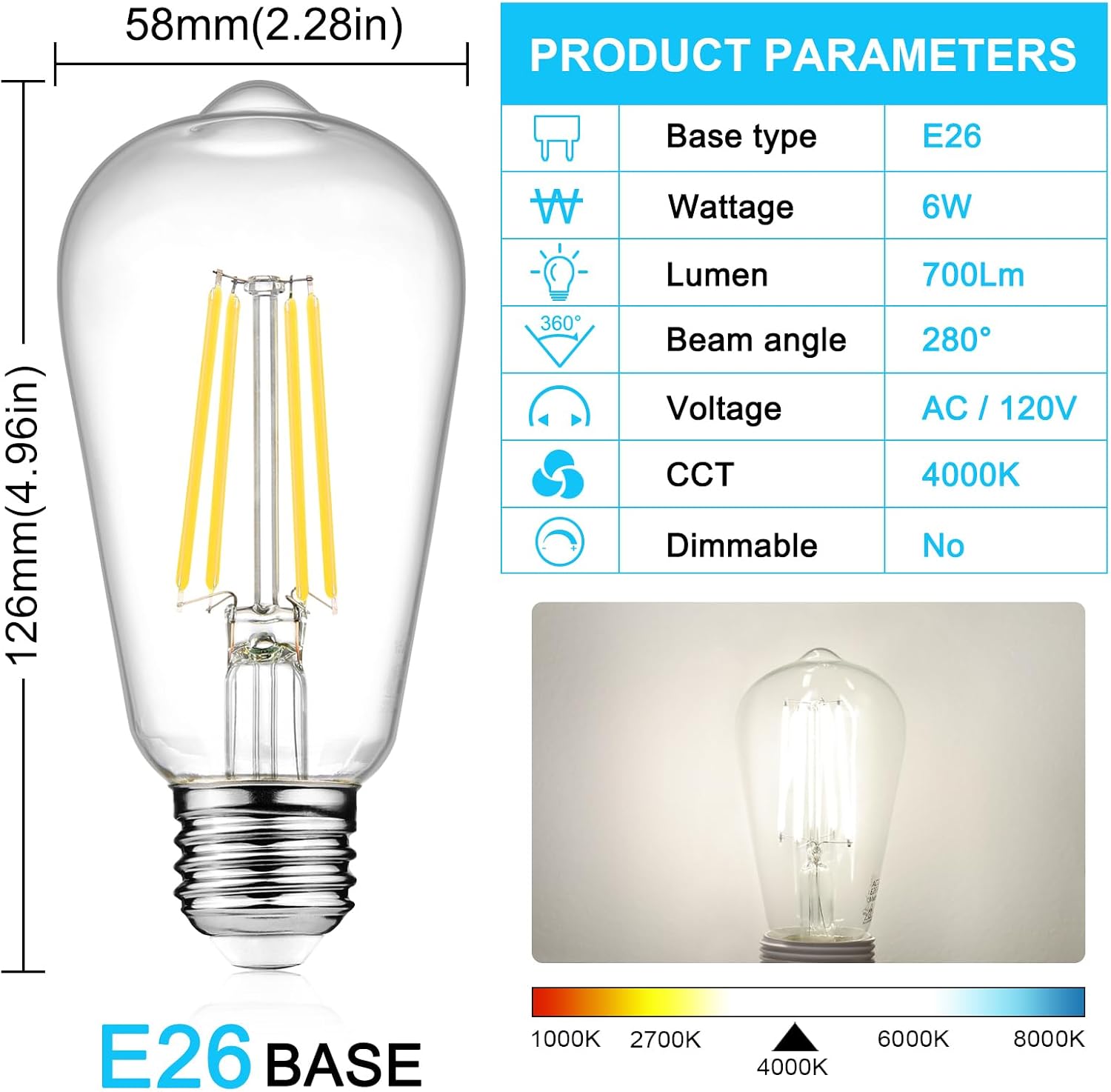 Detalle de Ascher LED bulbs 6W