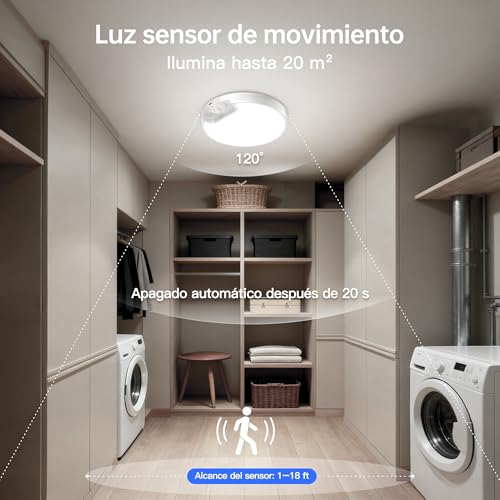 Thumbnail 2 de Homelist Plafón LED recargable para techo con sensor de movimiento y mando a distancia (8000 mAh)