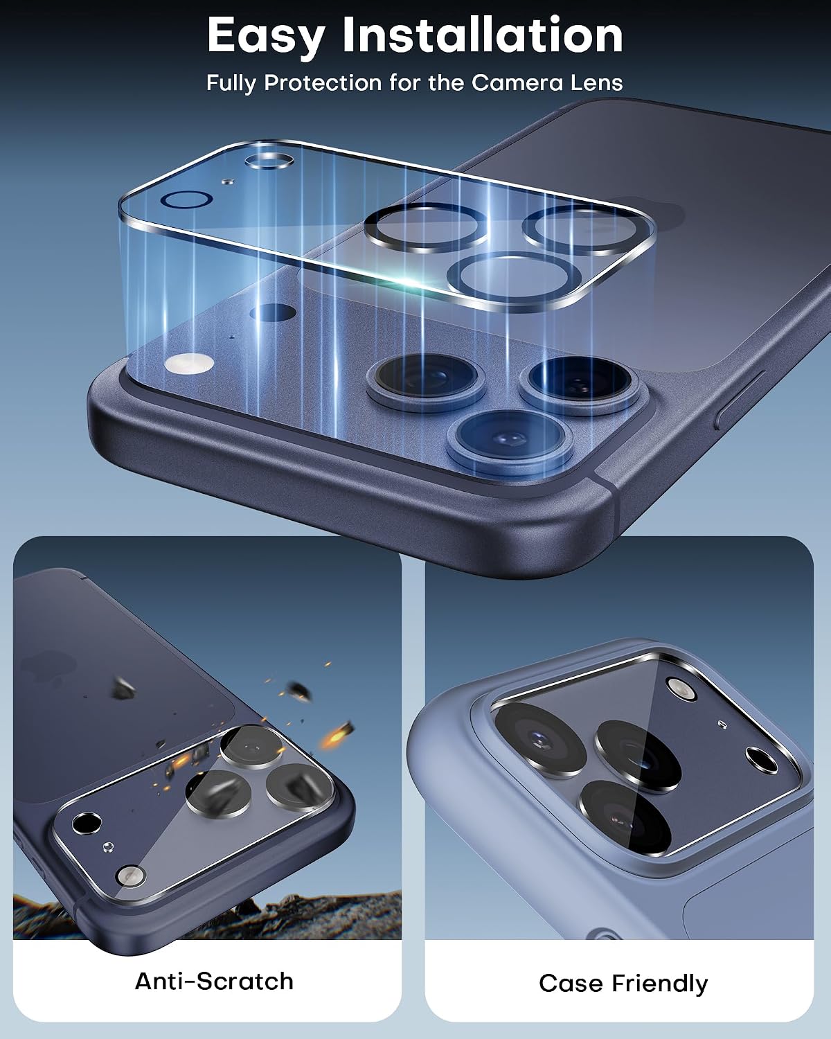 Thumbnail 5 de OMOTON Panzer Schutz Glas iPhone 17 Pro 9H 3+2 Stück