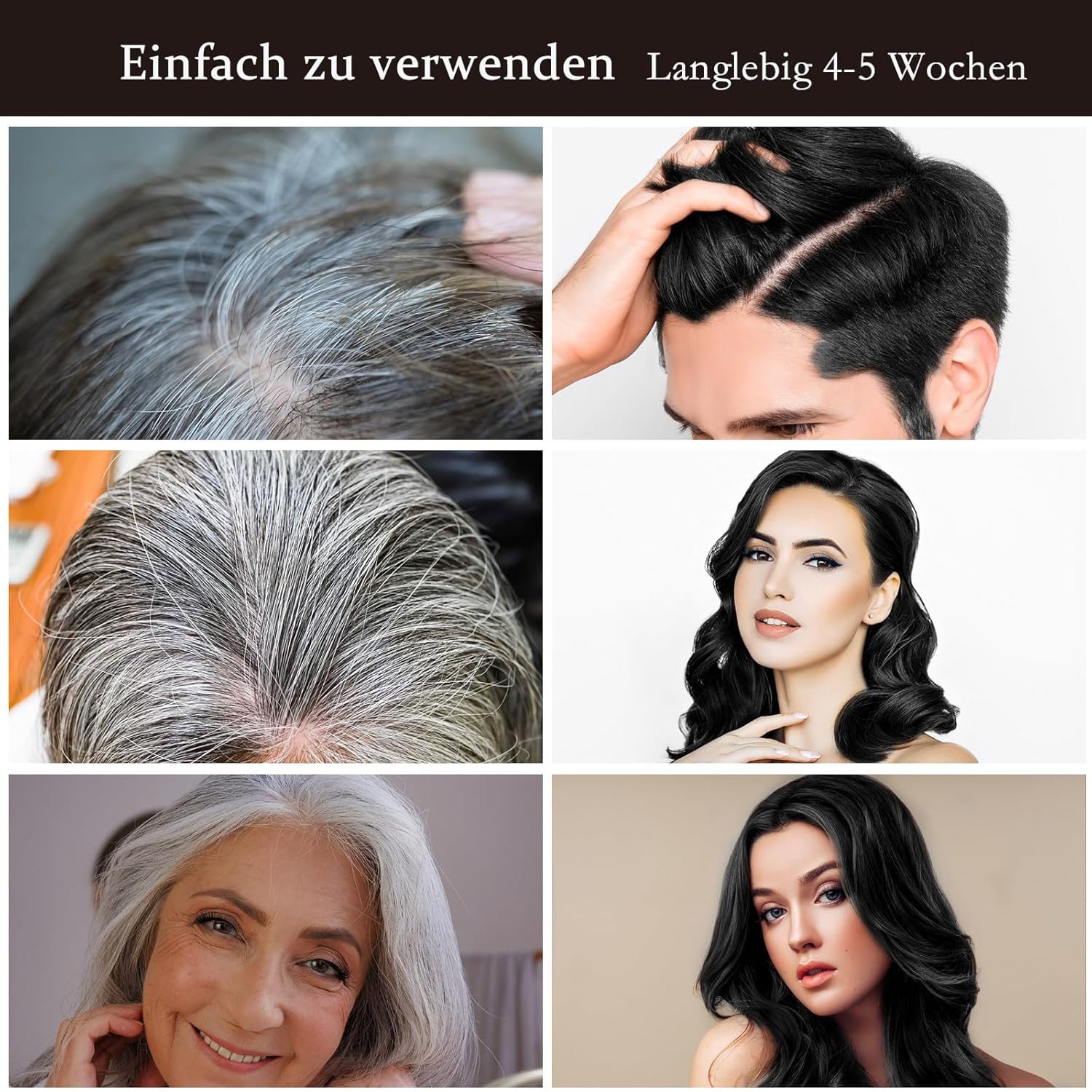 Thumbnail 3 de BLSFXROE Black Hair Dye Shampoo 3in1 – Sofort-Haarfarbe Schwarz gegen graue Haare, 500 ml