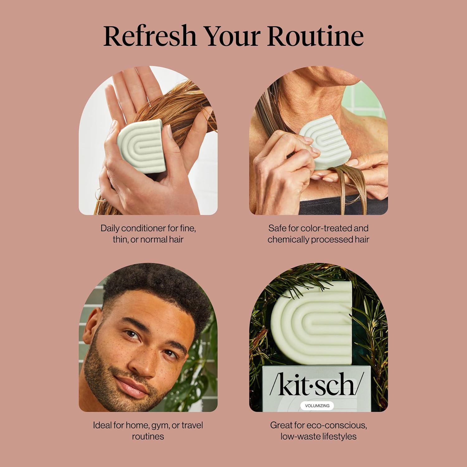 Detalle 2 de Kitsch Rosemary & Biotin Volumizing Conditioner Bar 2.7 oz