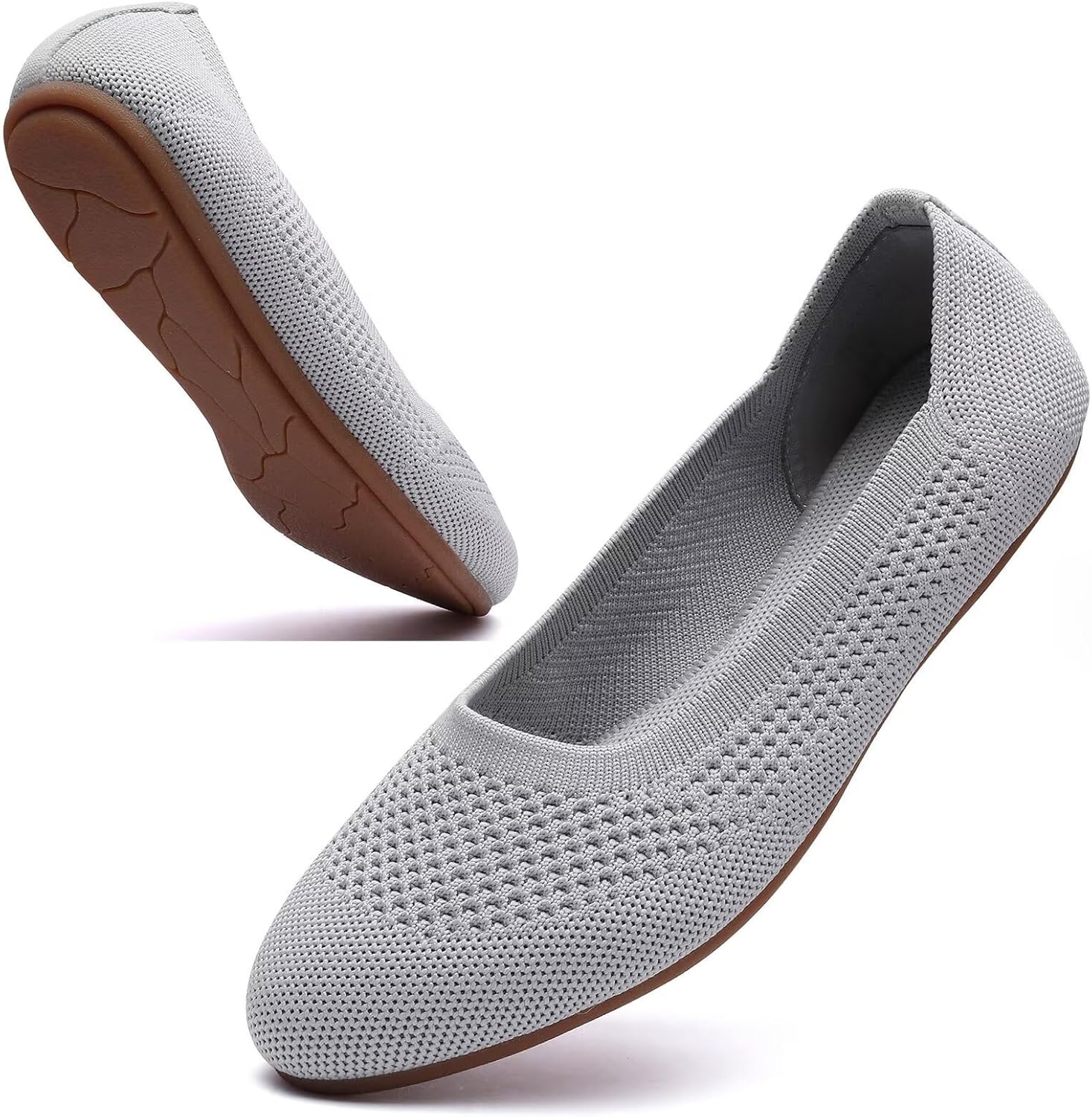 Thumbnail 6 de Puxowe Women’s Ballet Flats Shoes Slip On Knit Dress Shoes – Round Toe Comfort
