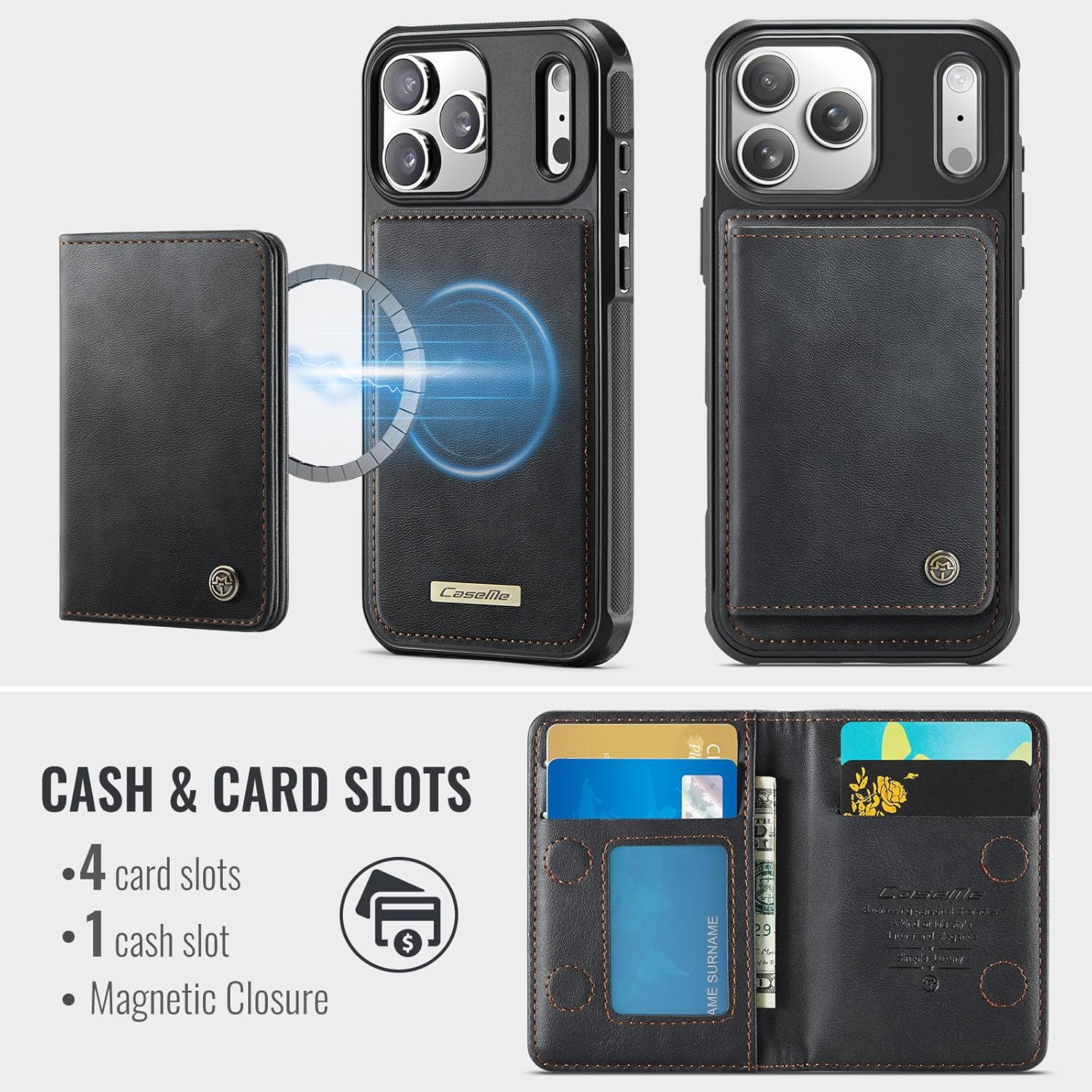 Thumbnail 2 de iEWFEN Wallet for iPhone 17 Pro Case with MagSafe and RFID Blocking 2-in-1 Detachable Leather Cover