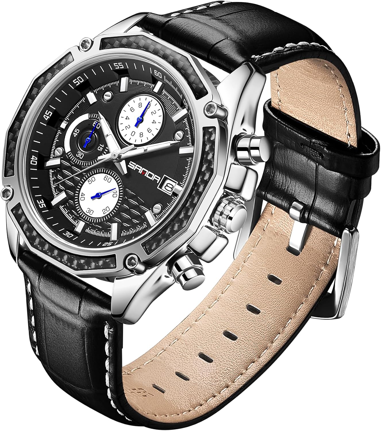 Thumbnail 6 de TICKEEN Uomo orologio analogico al quarzo con cronografo, calendario e impermeabile 3ATM