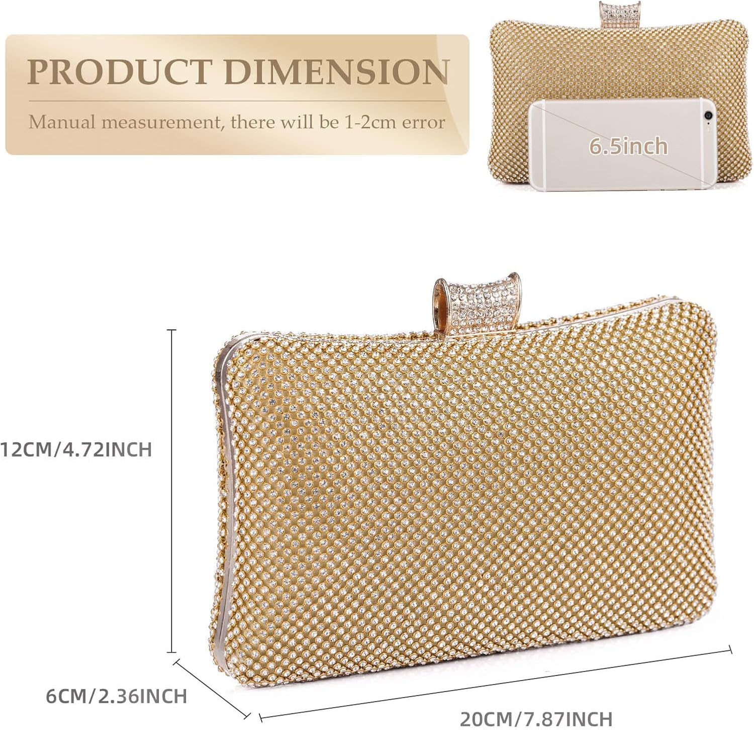Thumbnail 3 de BAIGIO Damen Clutches Elegant Abendtasche