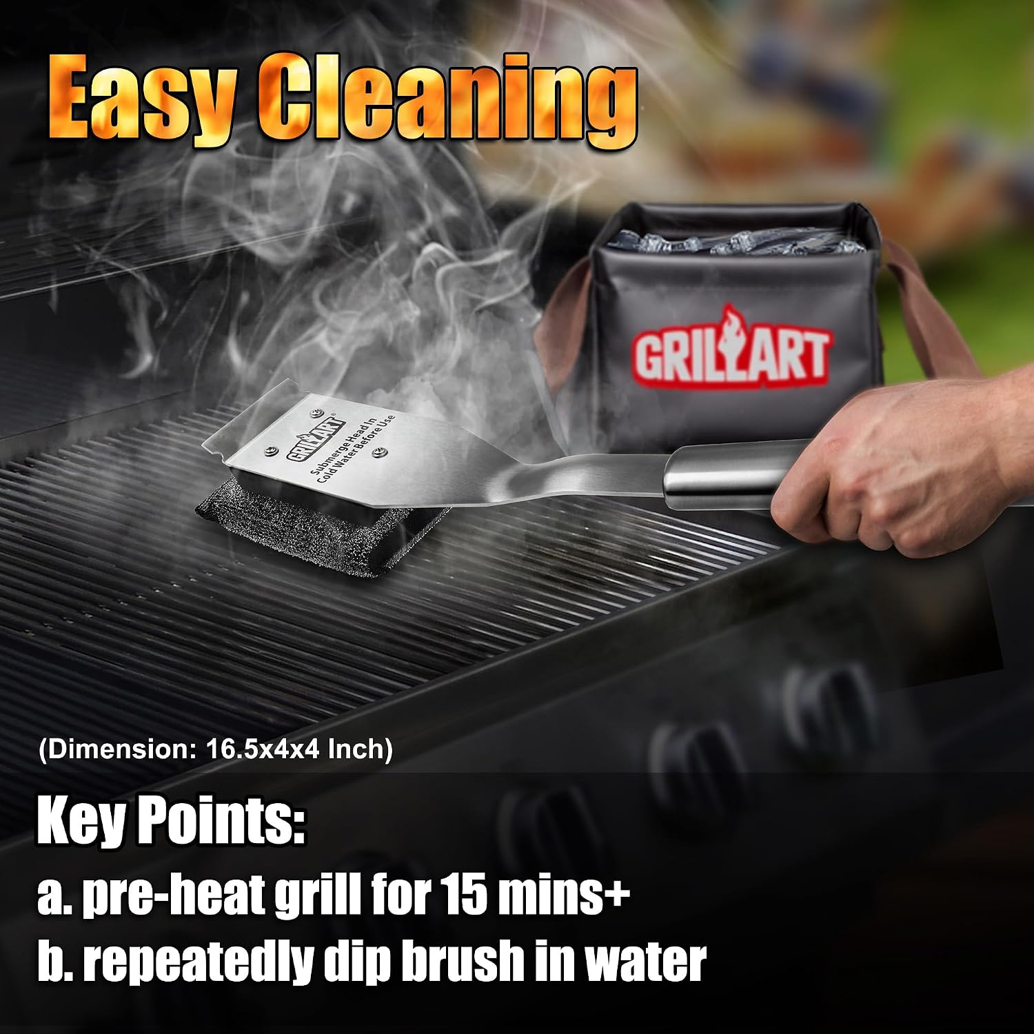 Detalle 2 de GRILLART RSH2 Bristle-Free BBQ Grill Brush Replacement Heads, 2-Pack