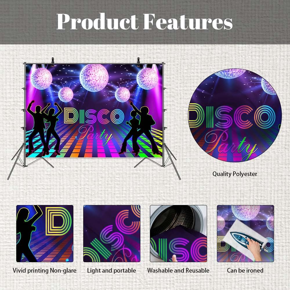 Thumbnail 5 de MEHOFOND 7x5ft The 80s Disco Party Backdrop for Photo Studio, Parties & Events