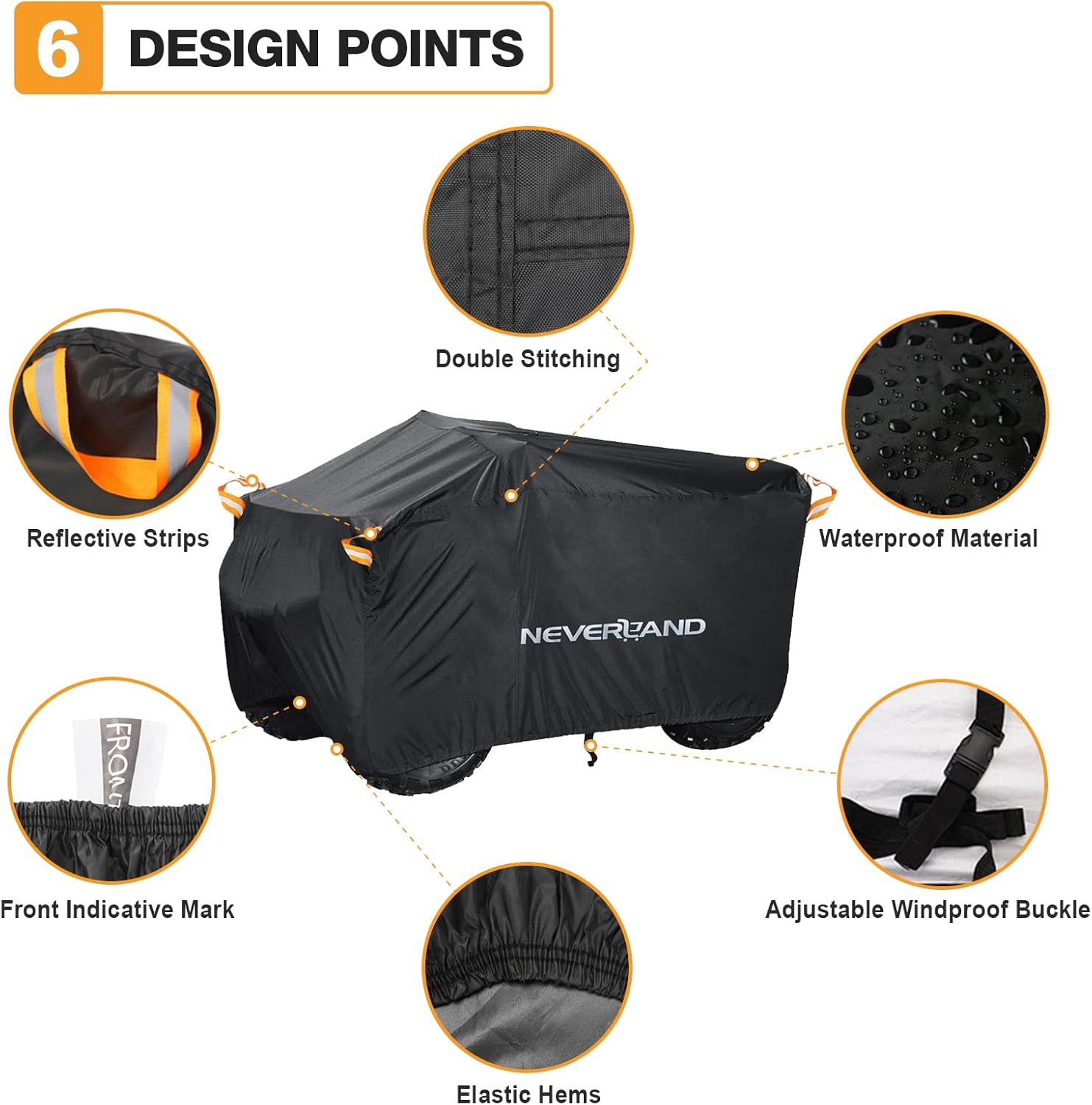 Thumbnail 1 de NEVERLAND Waterproof Heavy-Duty ATV Cover (4 Wheeler/Quad) — All-Season UV & Weather Protection, Black Large