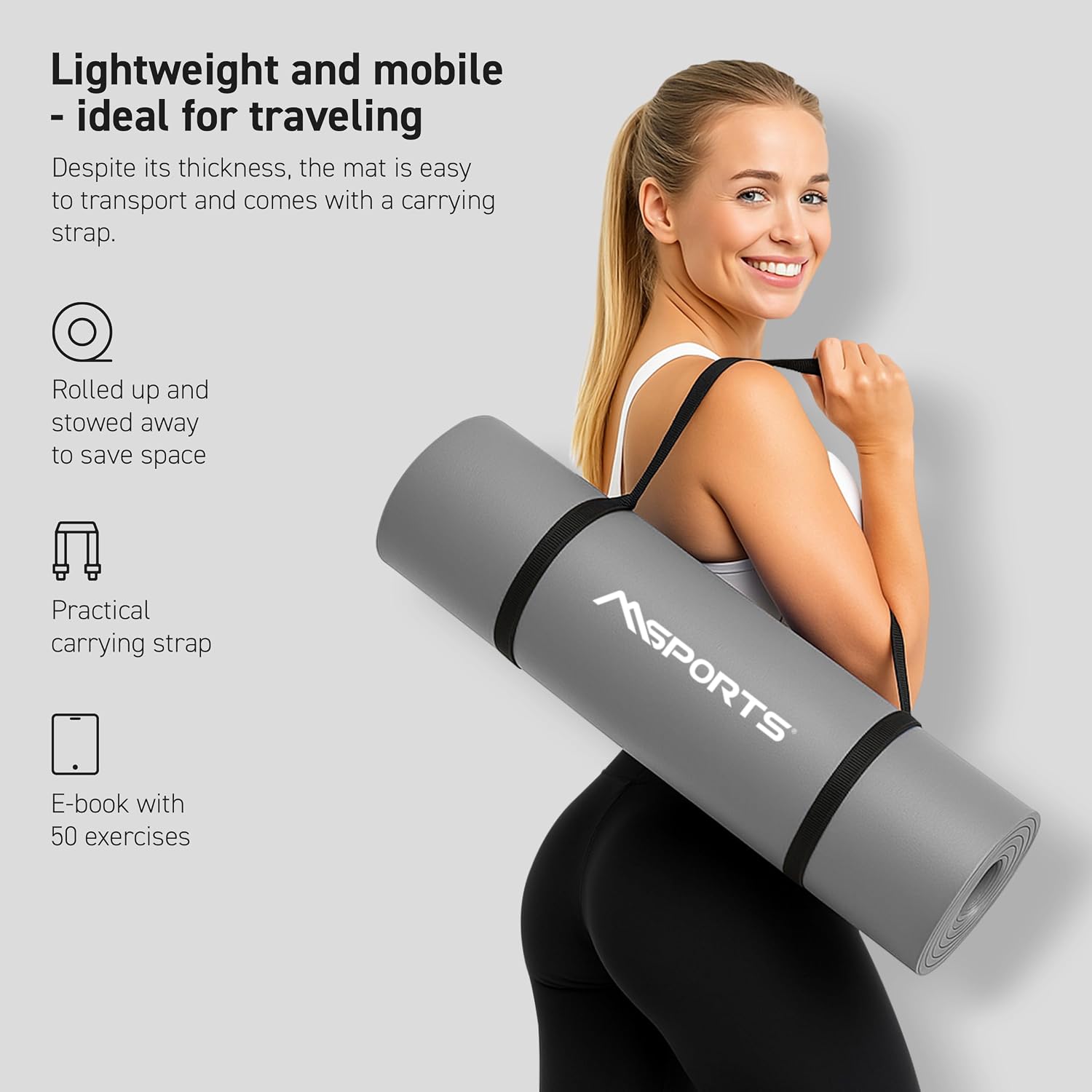 Detalle de MSPORTS Yoga Mat Premium Non Slip Thick – Extra Comfort for Home Workouts