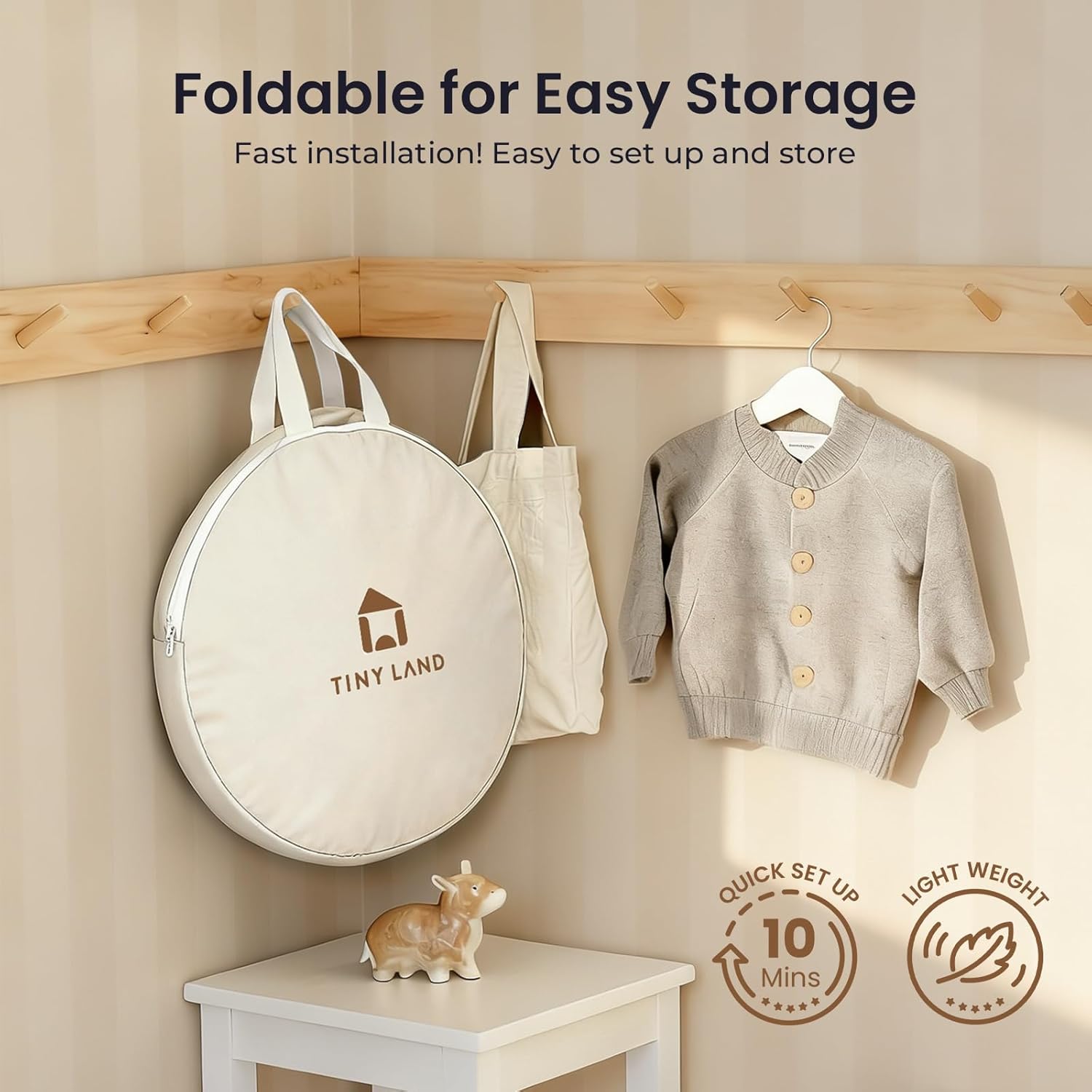 Thumbnail 6 de Tiny Land Kids Play Tent — Khaki Castle Tent for Indoor Play