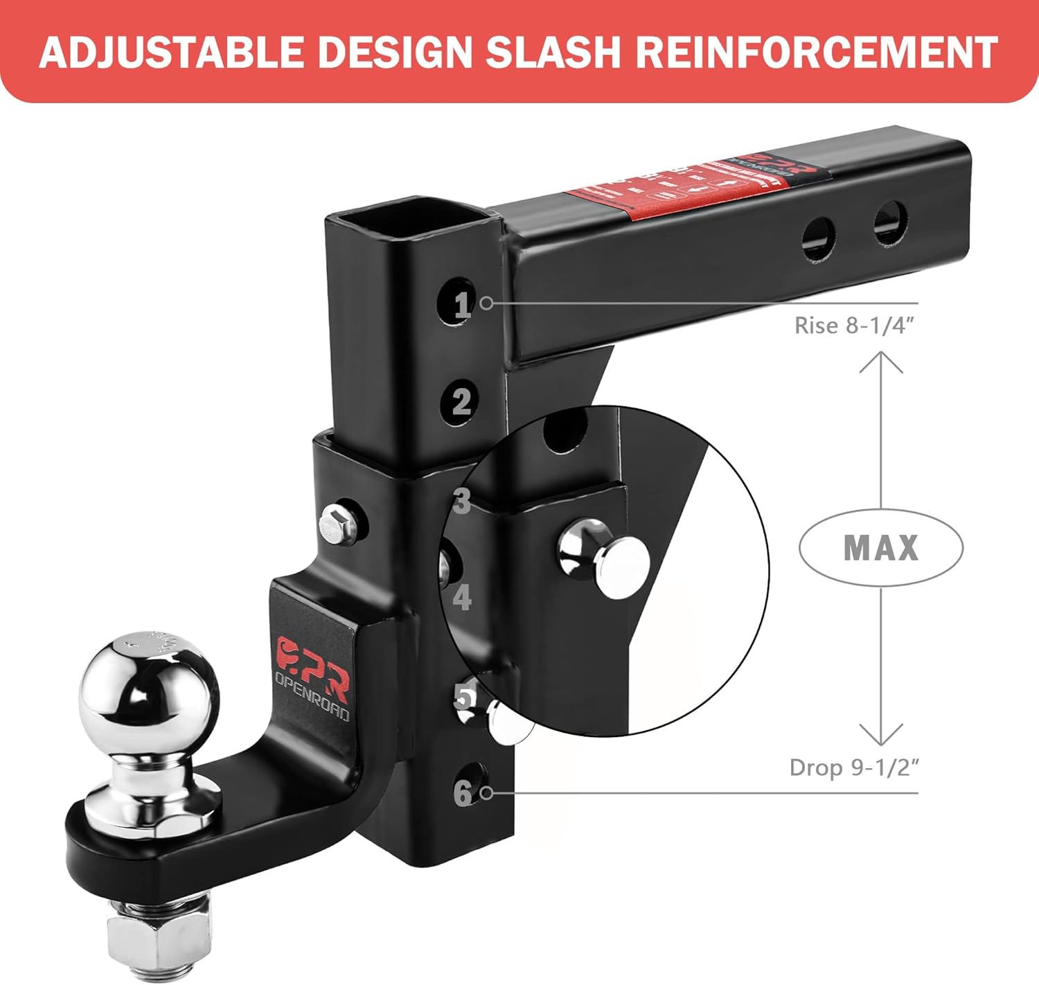 Thumbnail 4 de OPENROAD Adjustable Trailer Hitch 7500 lbs 🚚