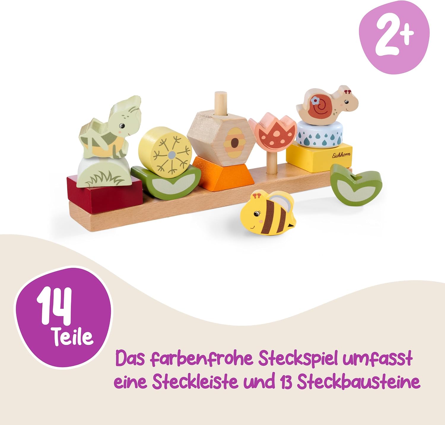 Thumbnail 1 de Eichhorn Steckspiel Blumenleiste 13 Bausteine
