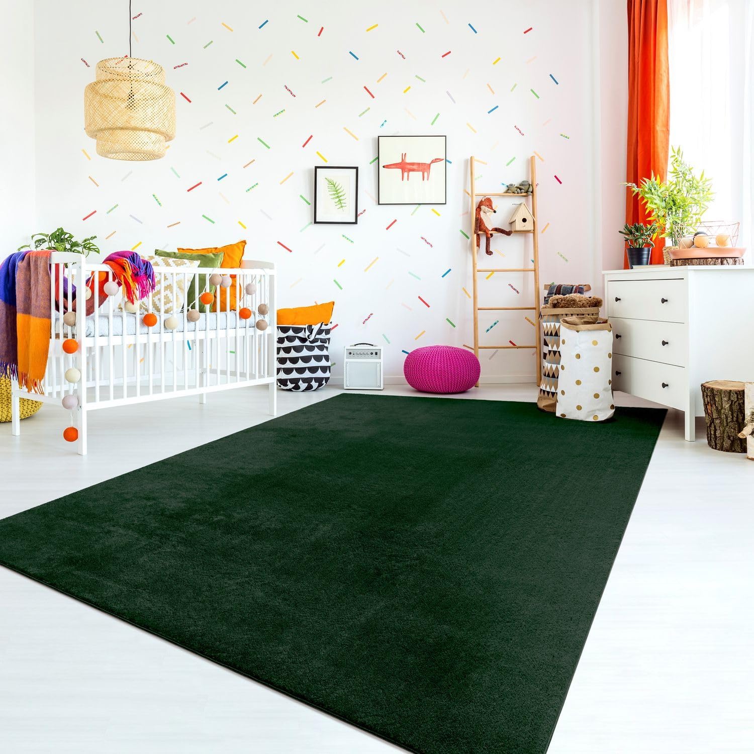 Detalle de TT Home Tapis de Jeu Turquoise 140 x 200 cm pour Chambre d’Enfant