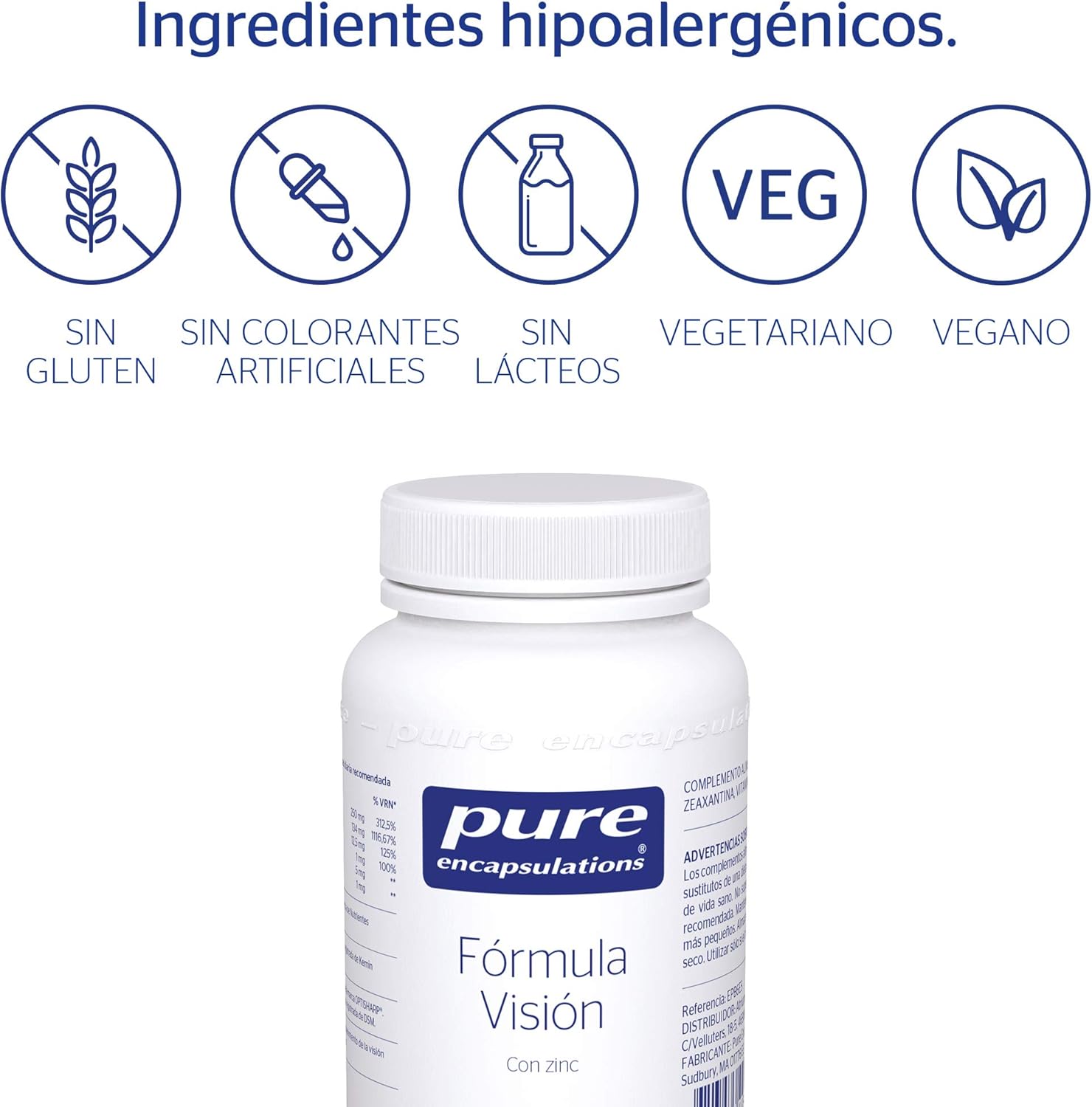 Detalle 2 de PURE ENCAPSULATIONS Vision | Salud Ocular 🦅 60 Cápsulas Vegetales
