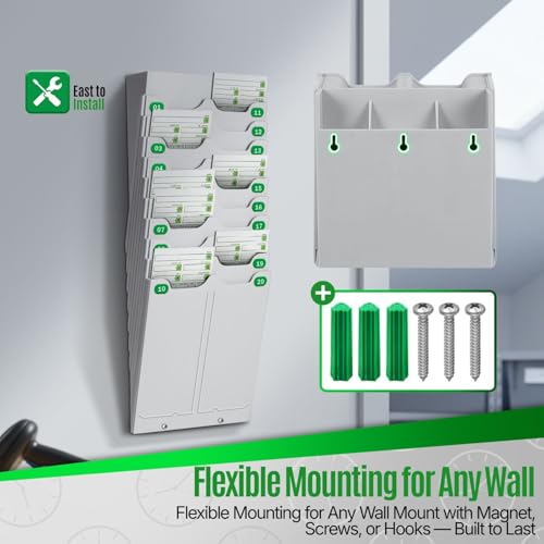 Thumbnail 6 de Flexzion wall-mounted time card holder, 20-slot