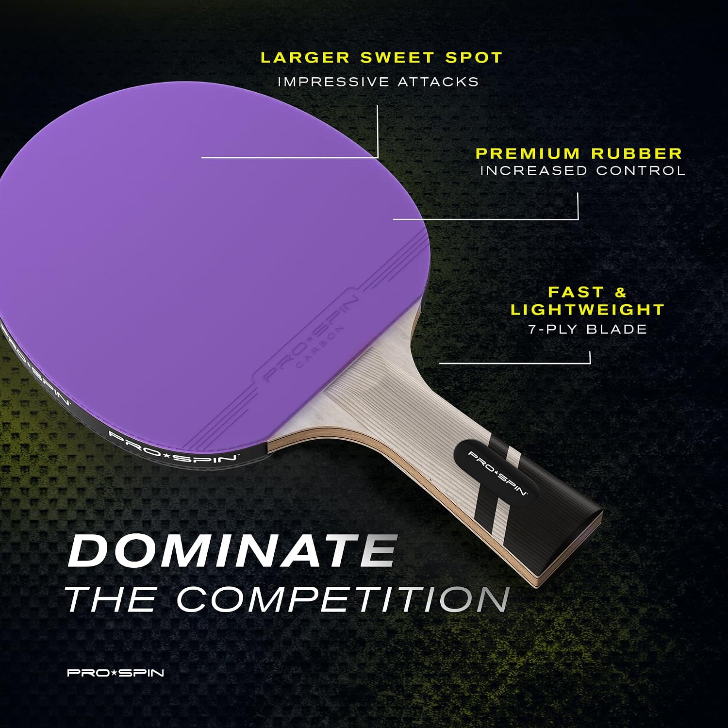 Thumbnail 4 de PRO-SPIN Ping Pong Bats 7-Ply Carbon 2.0mm