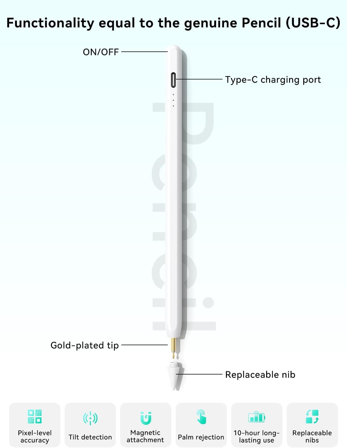 Thumbnail 1 de HJCE iPad Pencil USB-C 10h battery
