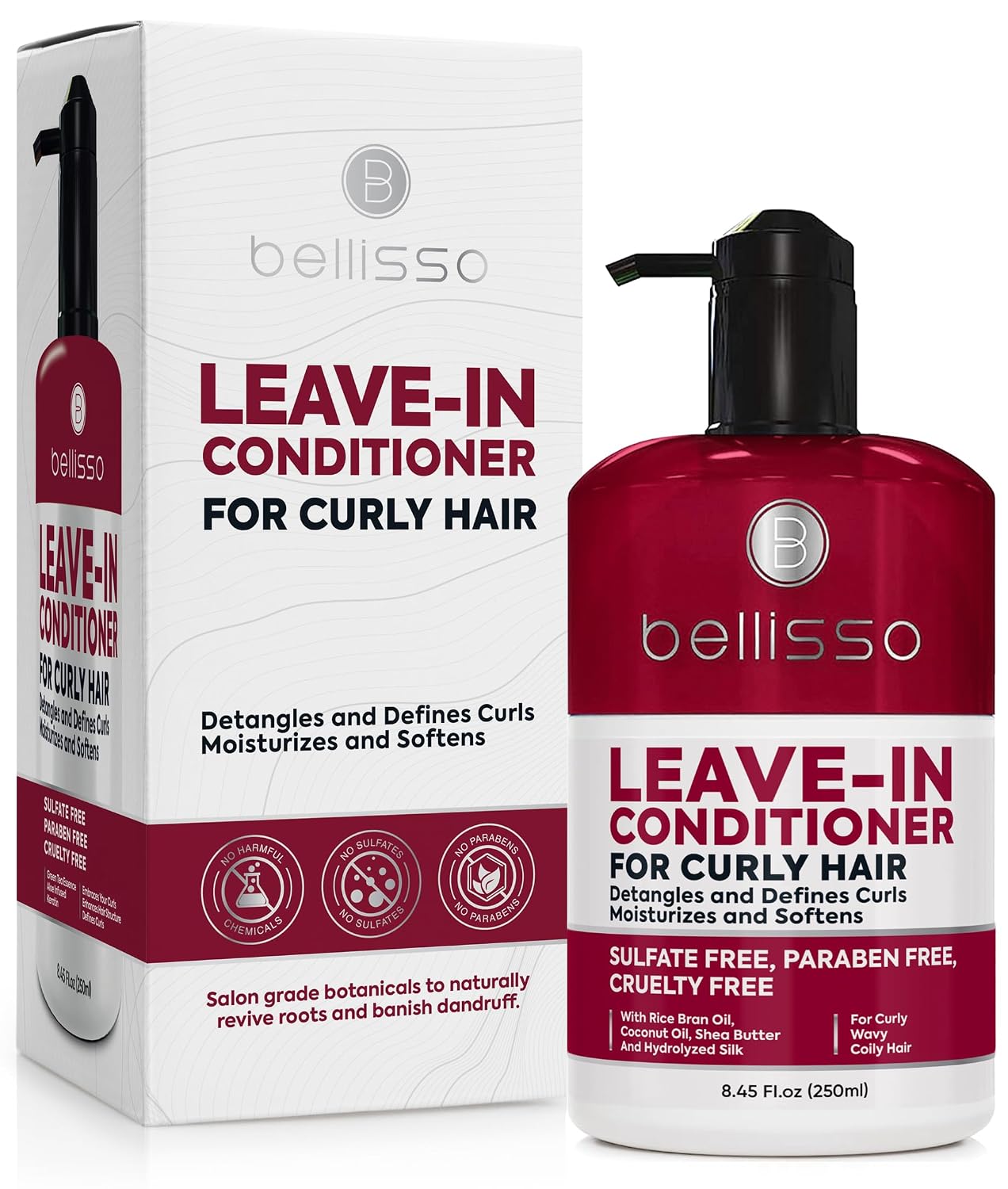 Detalle de BELLISSO Leave-In Conditioner for Curly Hair with Shea Butter and Frizz Control