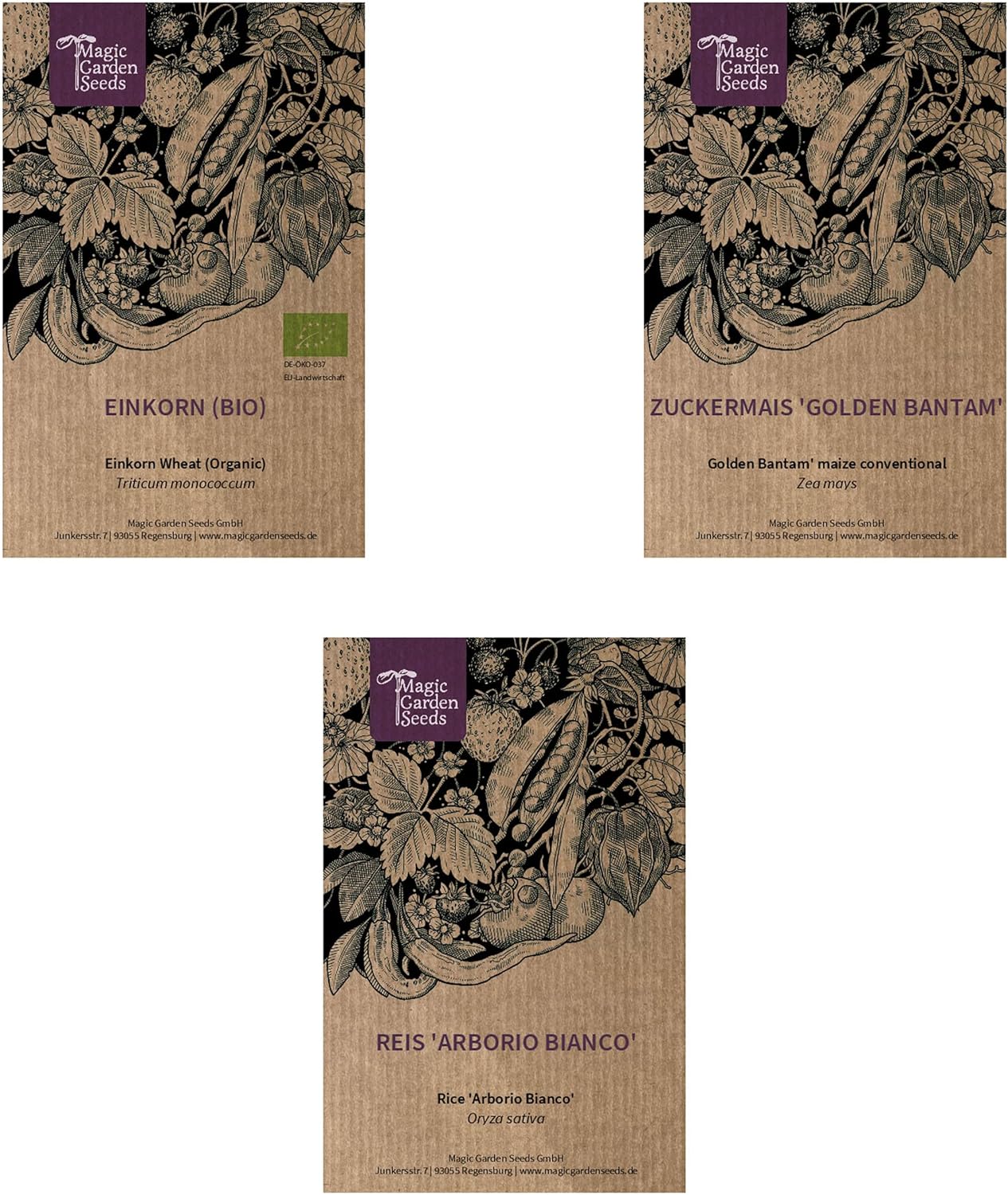 Detalle de Getreide-Sortiment – Samen-Geschenkset mit 3 alten Getreidearten