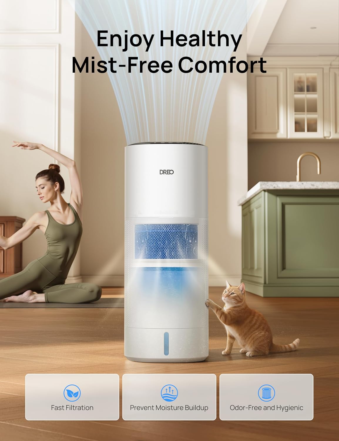 Detalle 2 de DREO HHM774S evaporative humidifier 10L 🌫