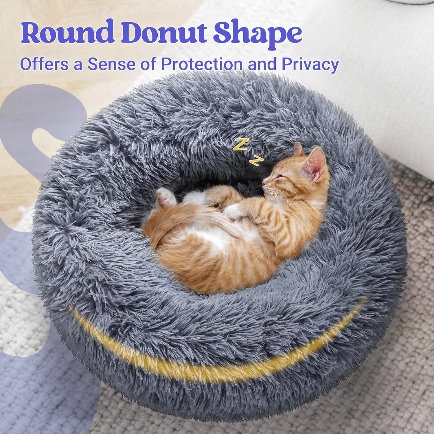 Detalle 2 de rabbitgoo Donut Cat Bed, 20-inch