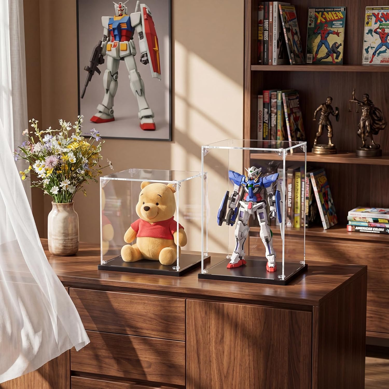 Detalle de Acrylic Display Case for Collectibles (8x8x12 in) – Clear Dustproof Box for Lego, Figures & Toys