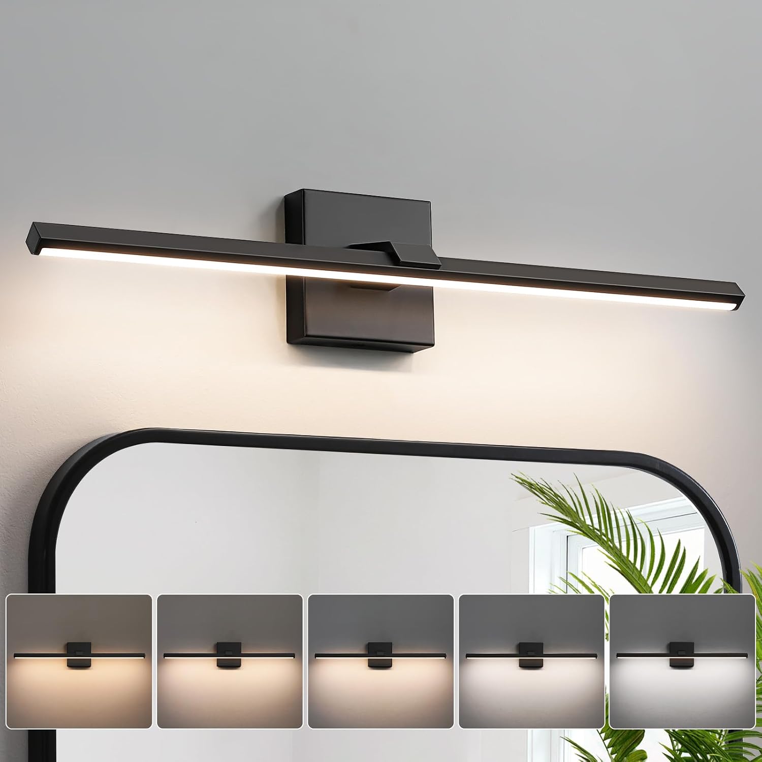 Detalle de CCYCOL 8096WL-24 24-Inch LED Bathroom Vanity Light, Dimmable, 5CCT