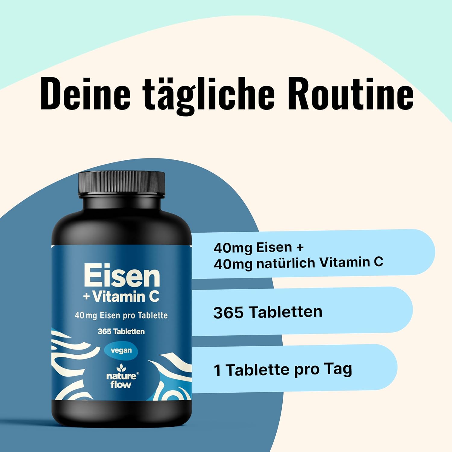 Thumbnail 2 de Eisentabletten hochdosiert mit 40 g Eisen + Vitamin C – 365 Tabletten, vegan & in Deutschland hergestellt