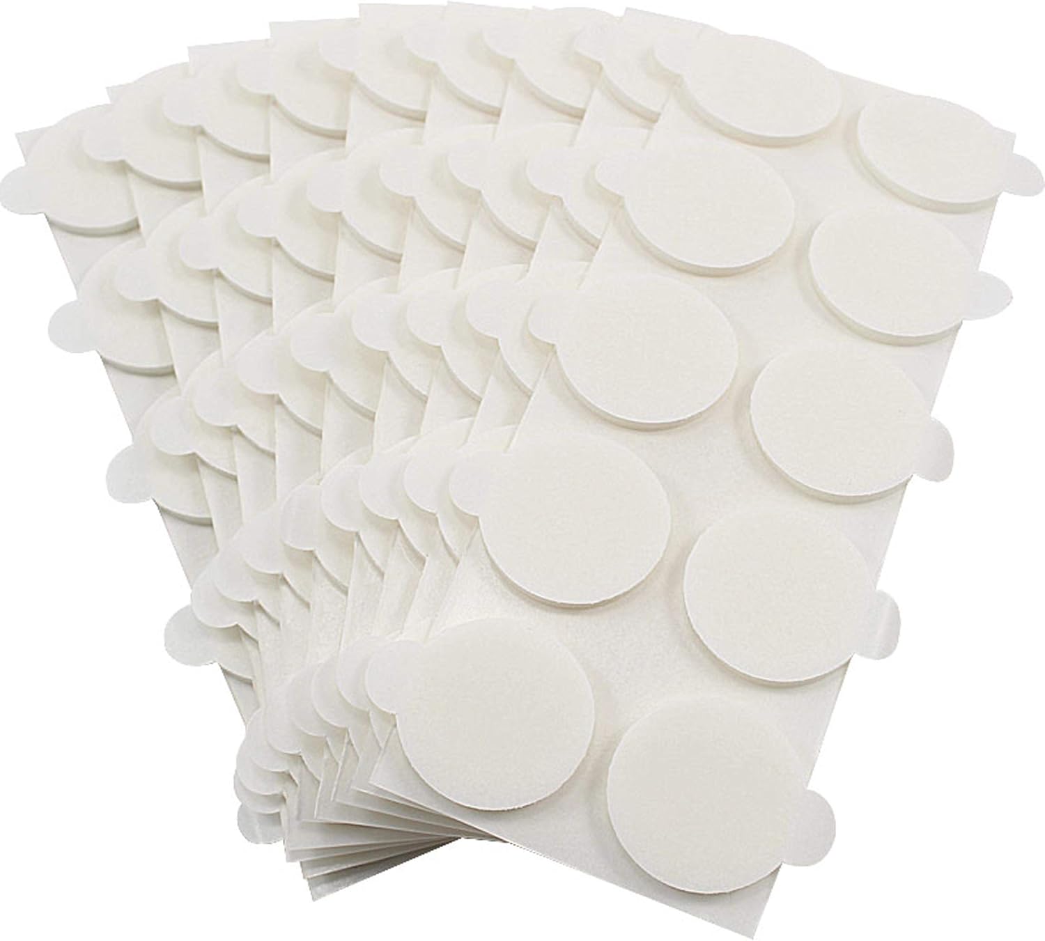 Detalle de KLEBESHOP24 Lot de 20 pastilles adhésives double face 2 mm d'épaisseur, Ø 30 mm – blanc, avec languette
