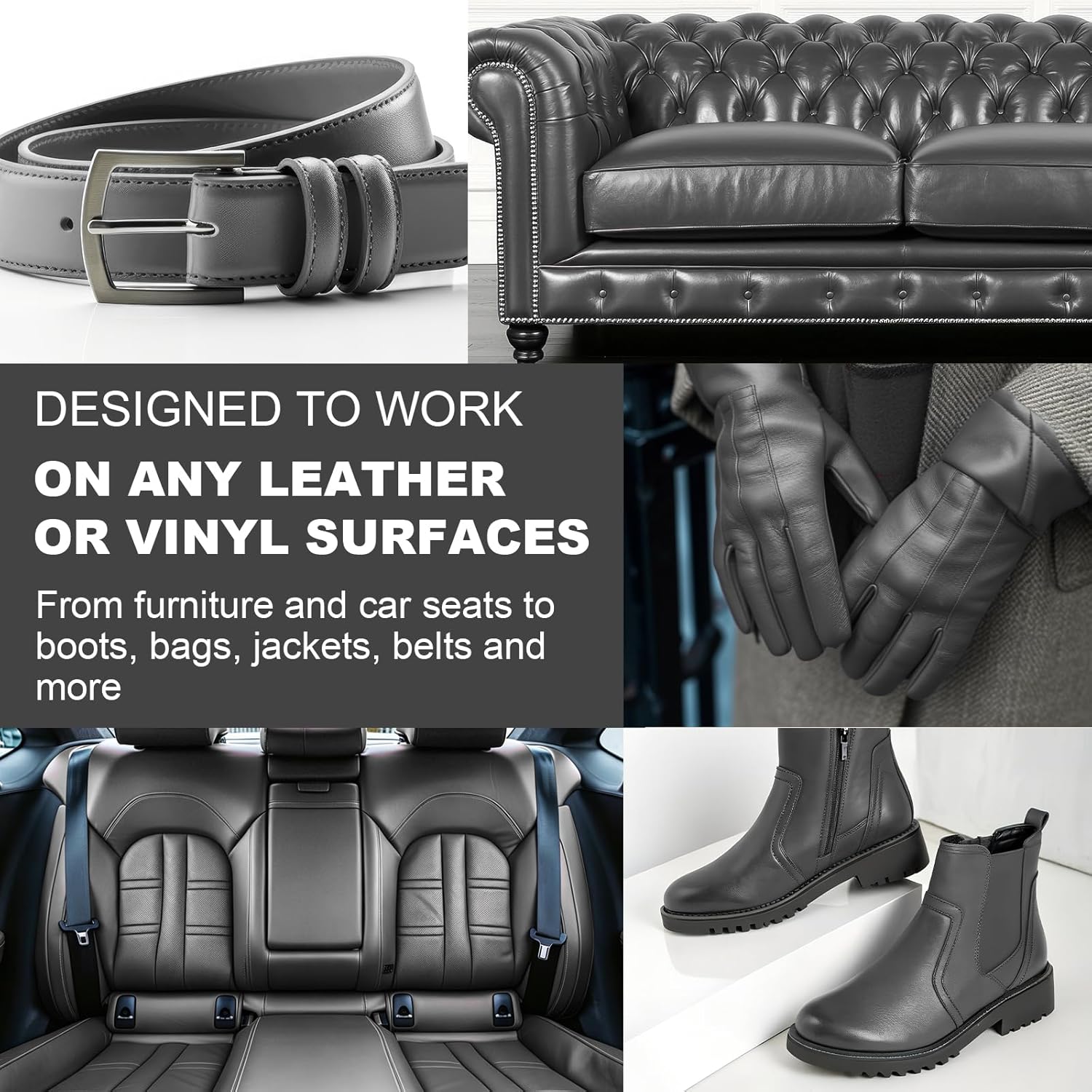 Thumbnail 1 de STARTSO WORLD Leather Recoloring Balm (Dark Gray) — Leather Repair & Color Restorer for Furniture