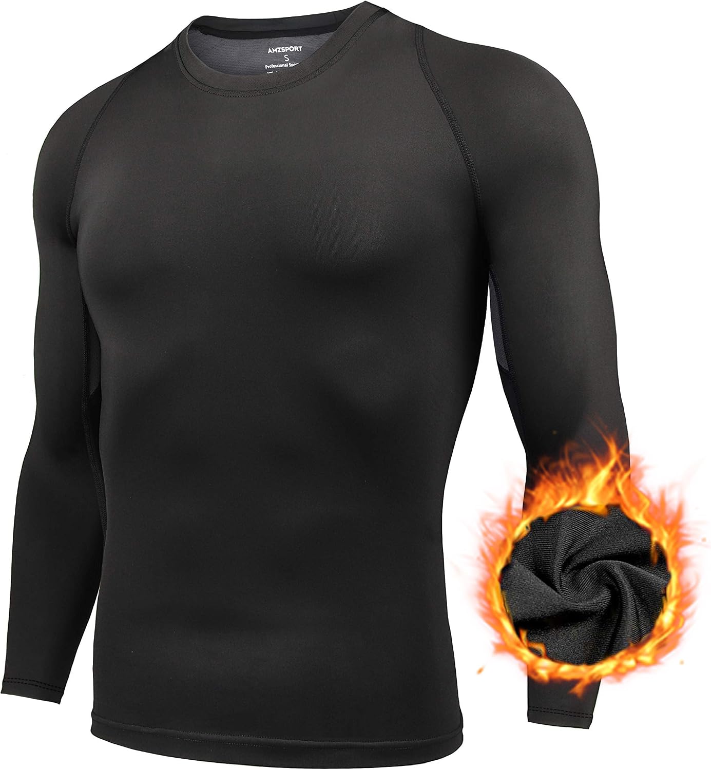 Detalle 2 de AMZSPORT Camicia a compressione uomo maniche lunghe