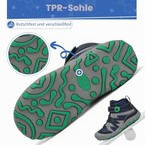 Detalle 2 de Mishansha Wanderschuhe Jungen rutschfest Marine Gr.37 – Allround-Treter für Outdoor-Abenteuer